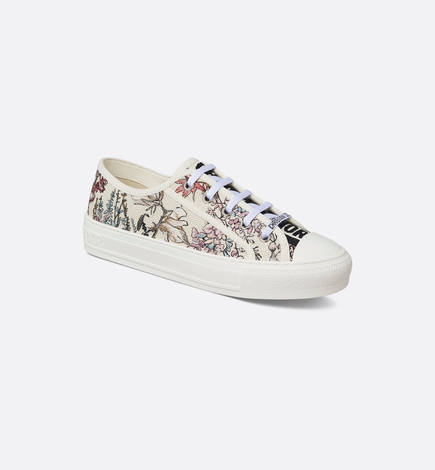 Walk'n'Dior Platform Sneaker Fringed Cotton Embroidered with Walk'n'Dior Platform Sneaker Fringed Cotton Embroidered with