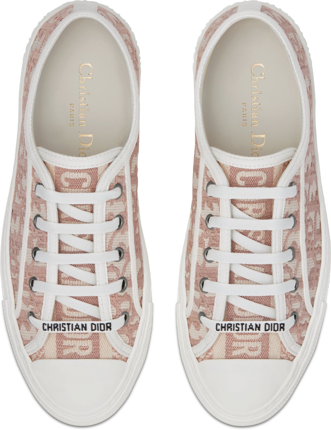 DIOR Walk N Dior Sneaker Nude Dior Oblique Embroidered Cotton Size 40.5 Women