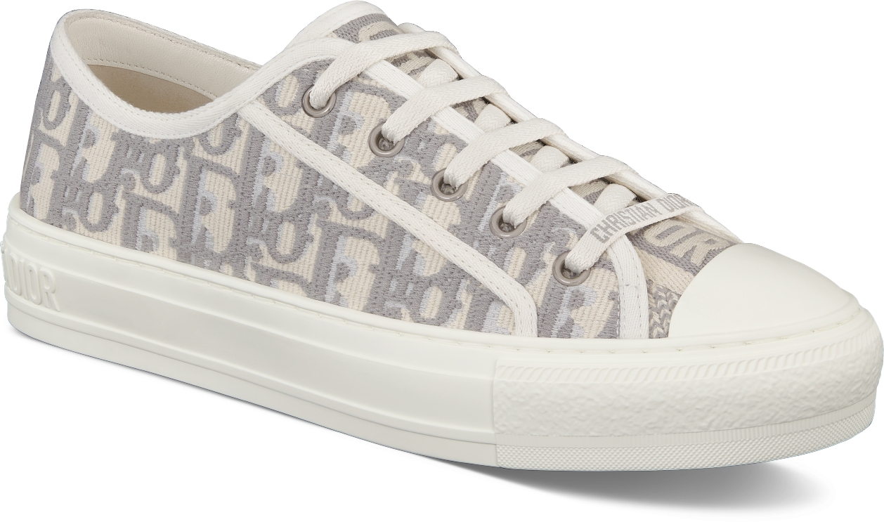 Walk n Dior sneaker Steengrijs katoen met Dior Oblique borduursel DIOR