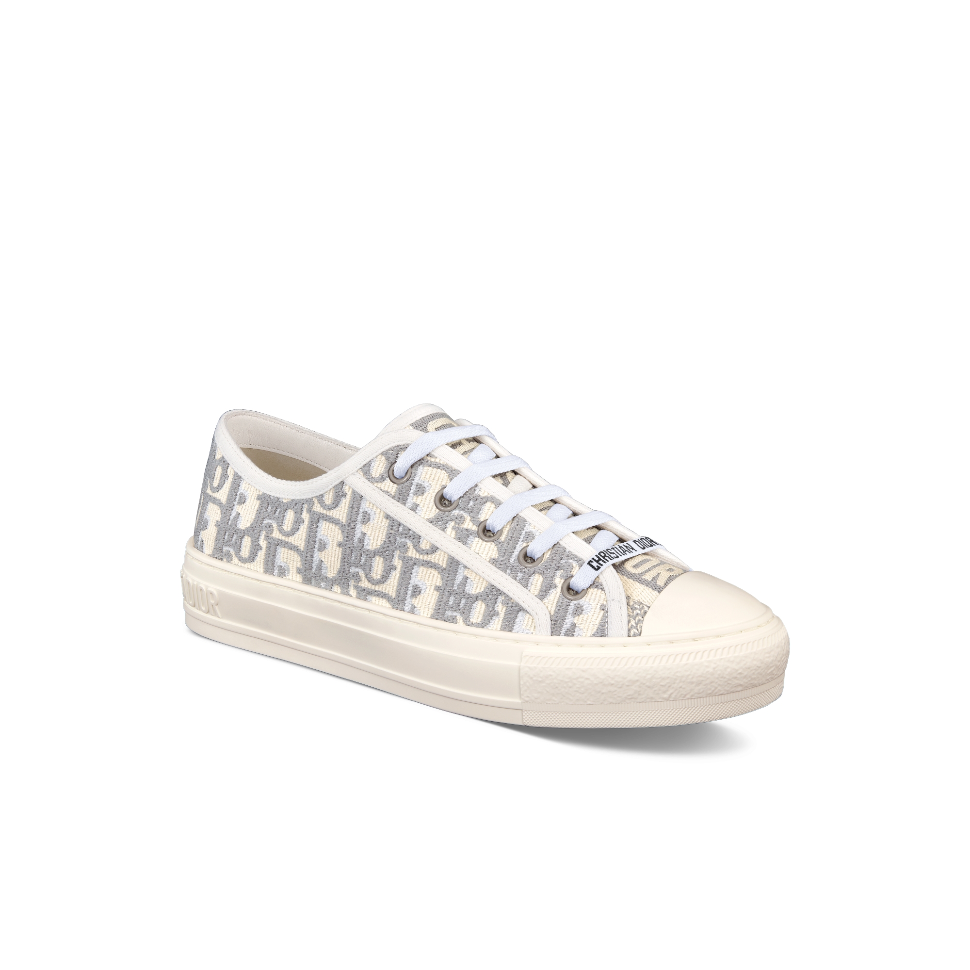 Walk'n'Dior-sneaker Katoen met steengrijs Dior Oblique-borduursel E03