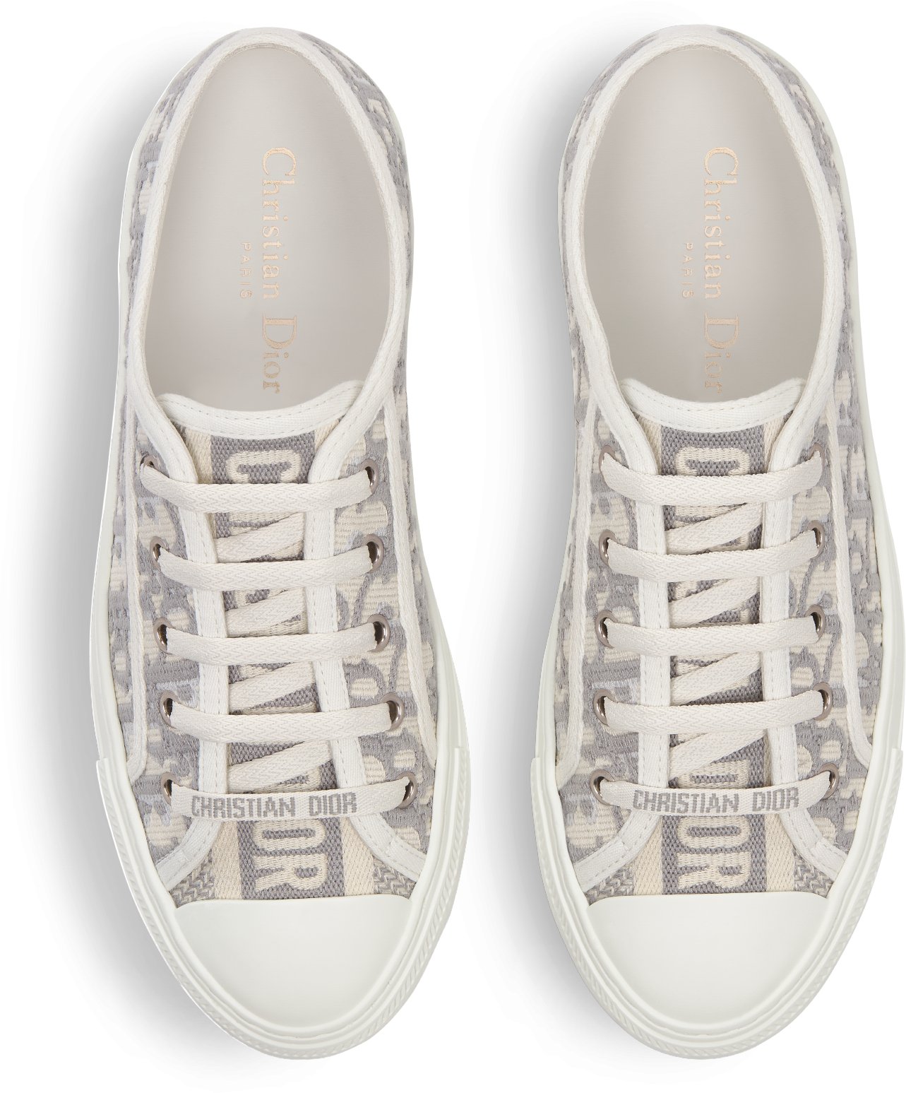 Walk n Dior Sneaker Stone Gray Dior Oblique Embroidered Cotton DIOR