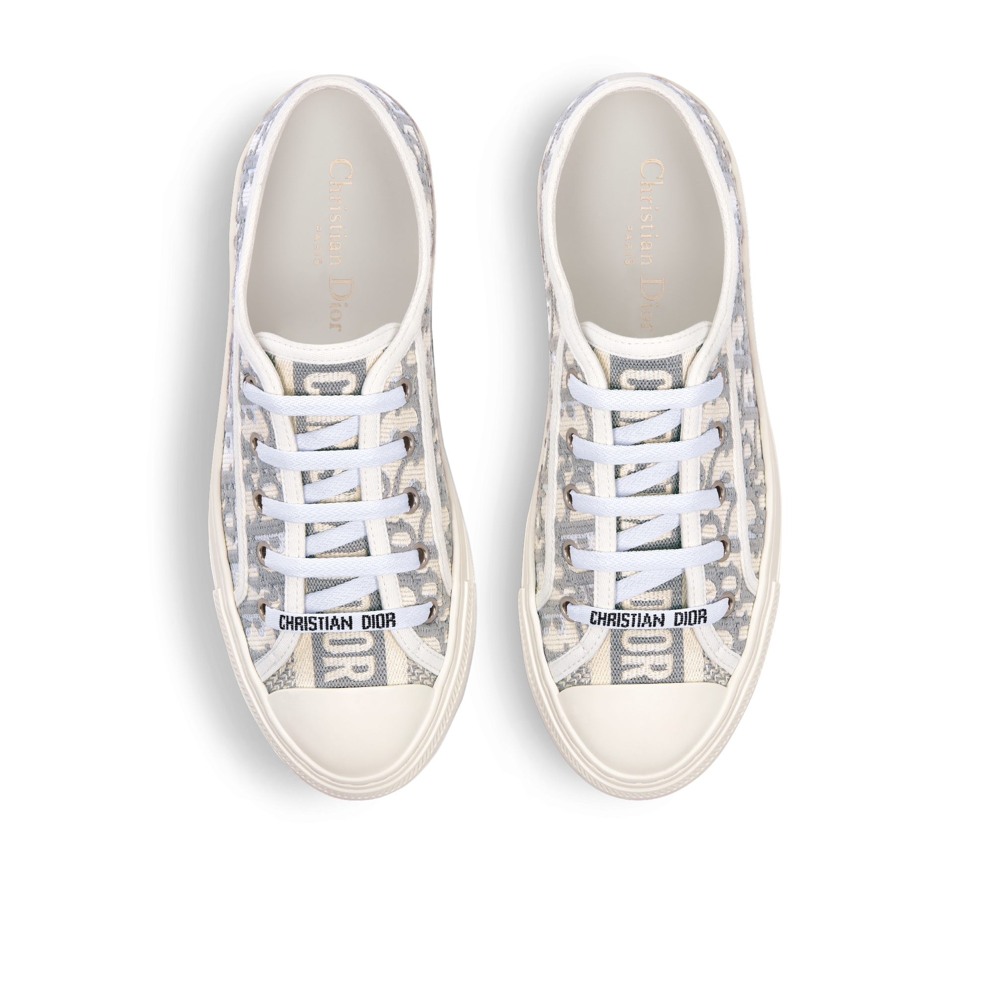 Walk'n'Dior-sneaker Katoen met steengrijs Dior Oblique-borduursel E06