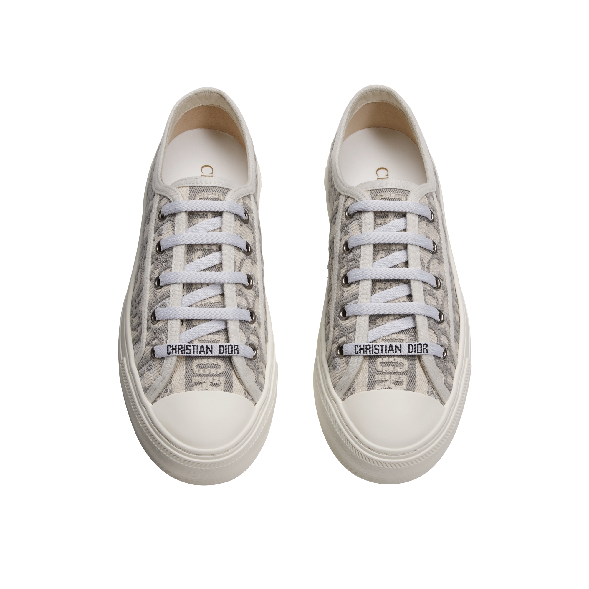 Walk'n'Dior Sneaker Stone Gray Dior Oblique Embroidered Cotton E06