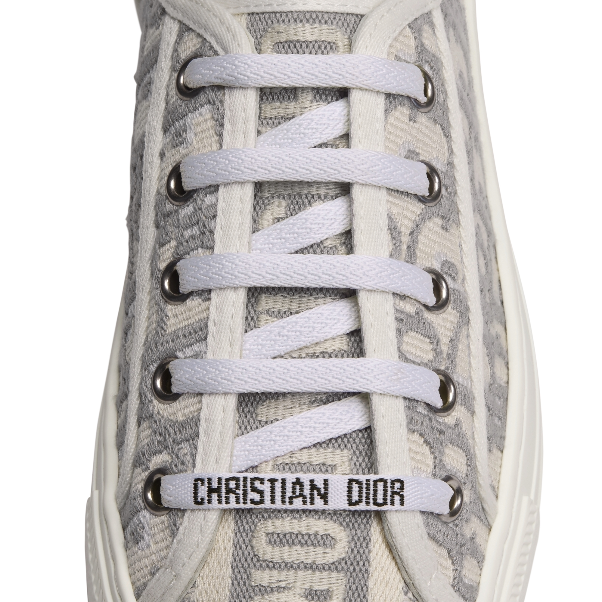 Walk'n'Dior Sneaker Stone Gray Dior Oblique Embroidered Cotton E12