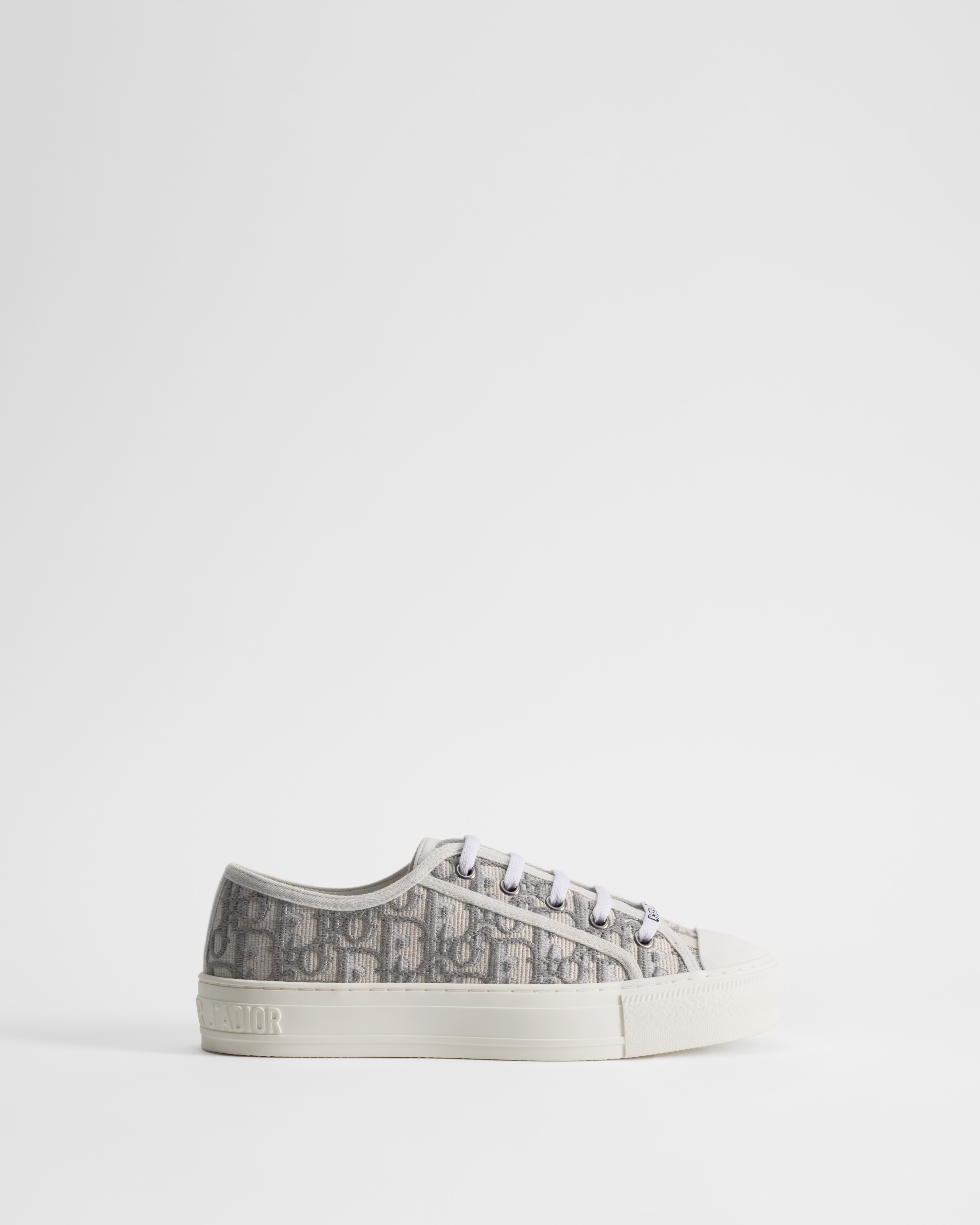 Walk'n'Dior Sneaker Stone Gray Dior Oblique Embroidered Cotton E02