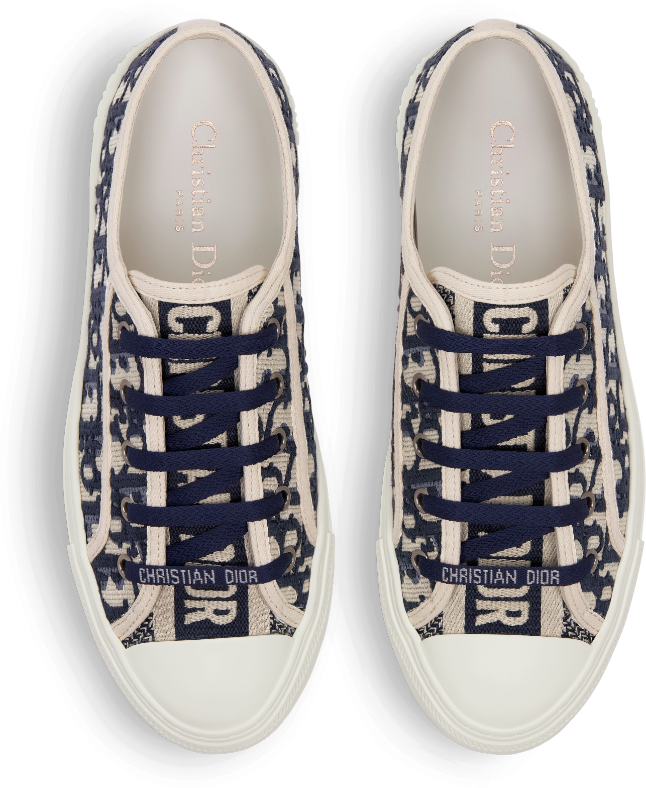 Walk n Dior Sneaker Deep Blue Dior Oblique Embroidered Cotton DIOR