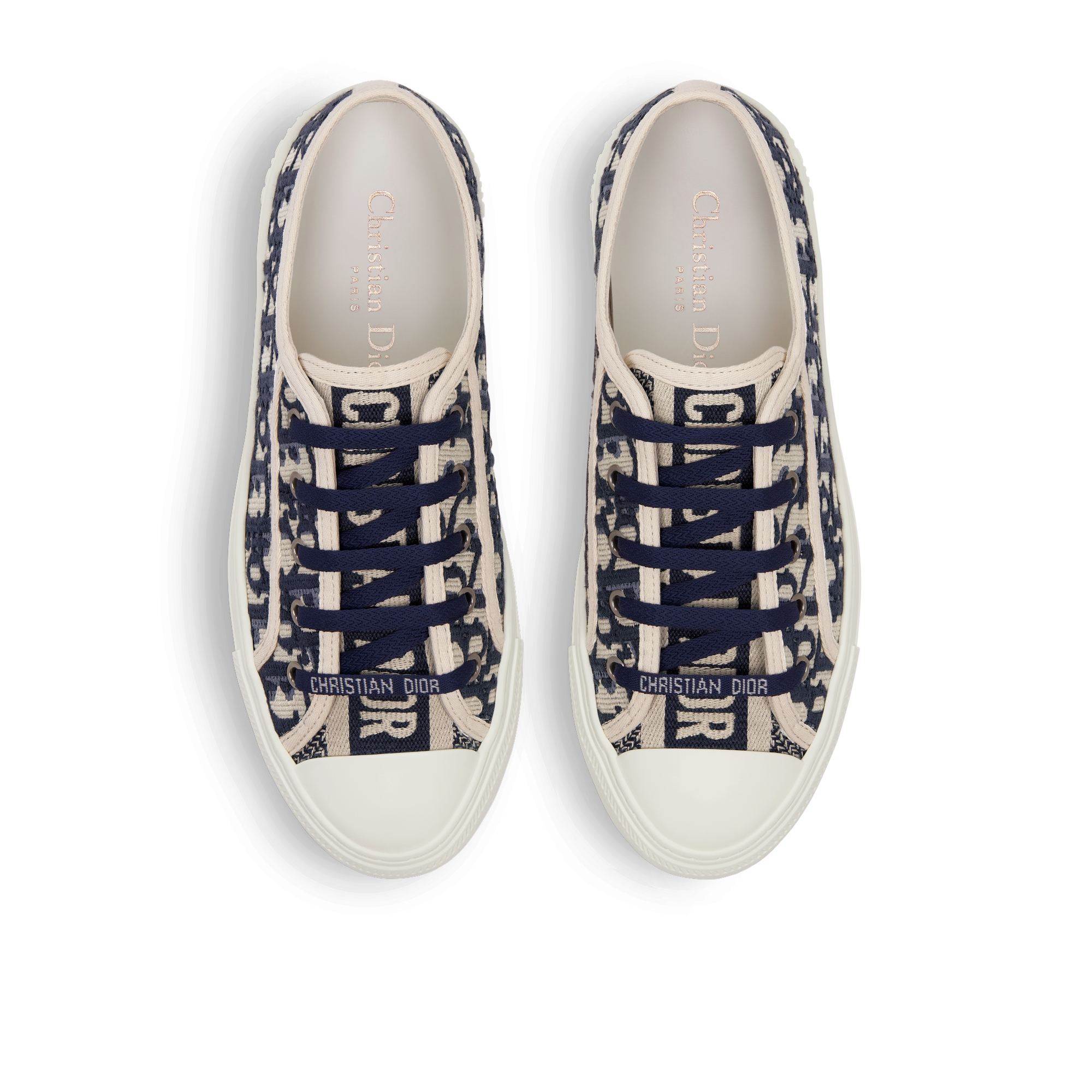 Walk'n'Dior Sneaker Baumwolle mit Dior Oblique Stickerei in sattem Blau E06