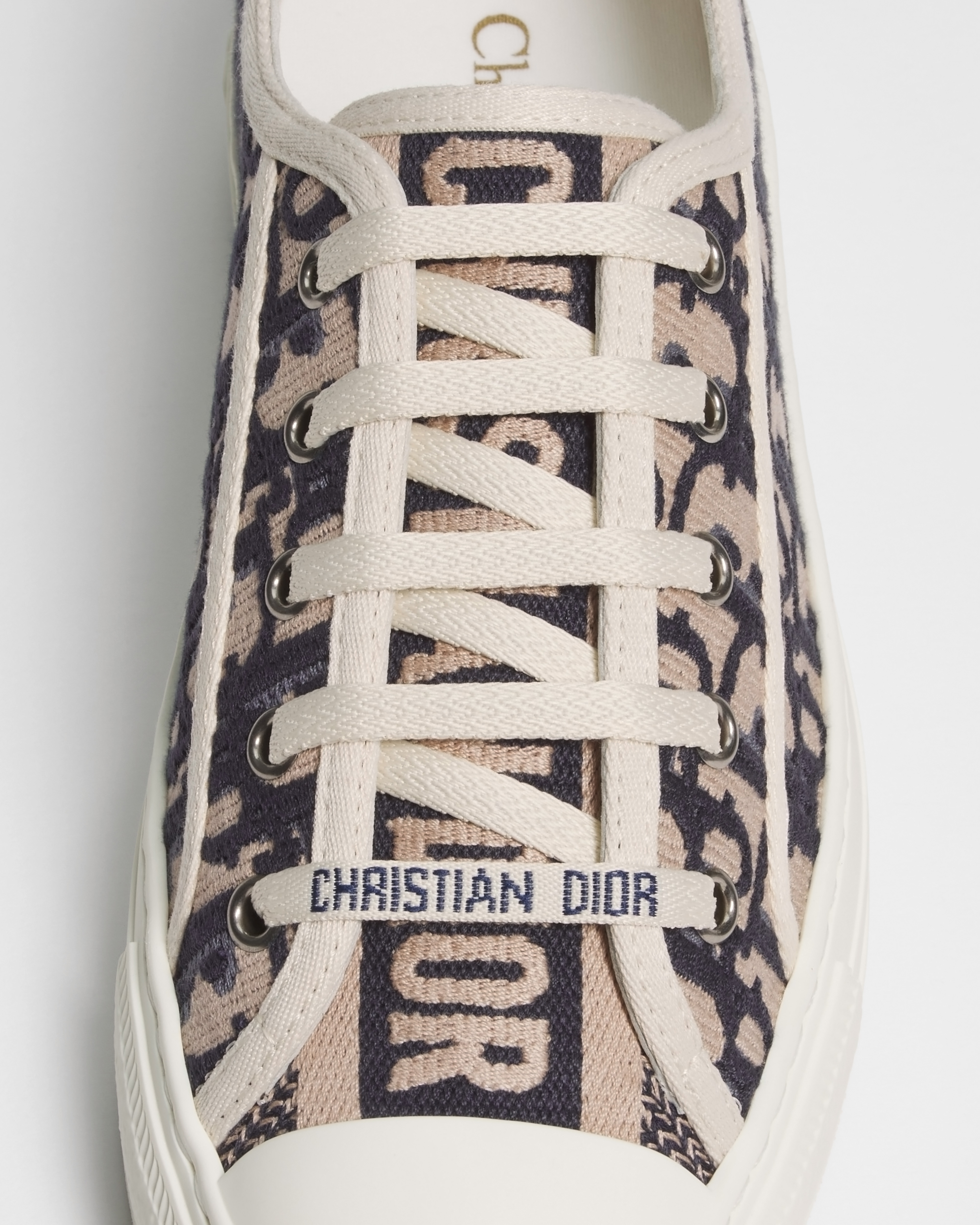 Walk'n'Dior Sneaker Deep Blue Dior Oblique Embroidered Cotton E12