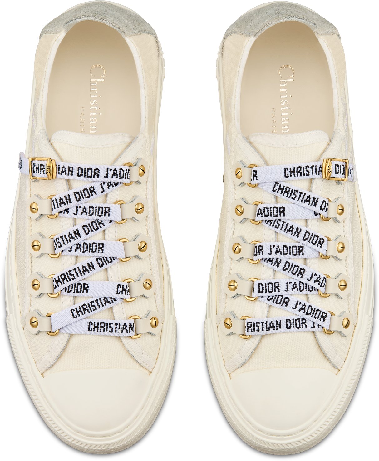 DIOR Walk N Dior Sneaker White Canvas And Suede Calfskin Size 38 Women