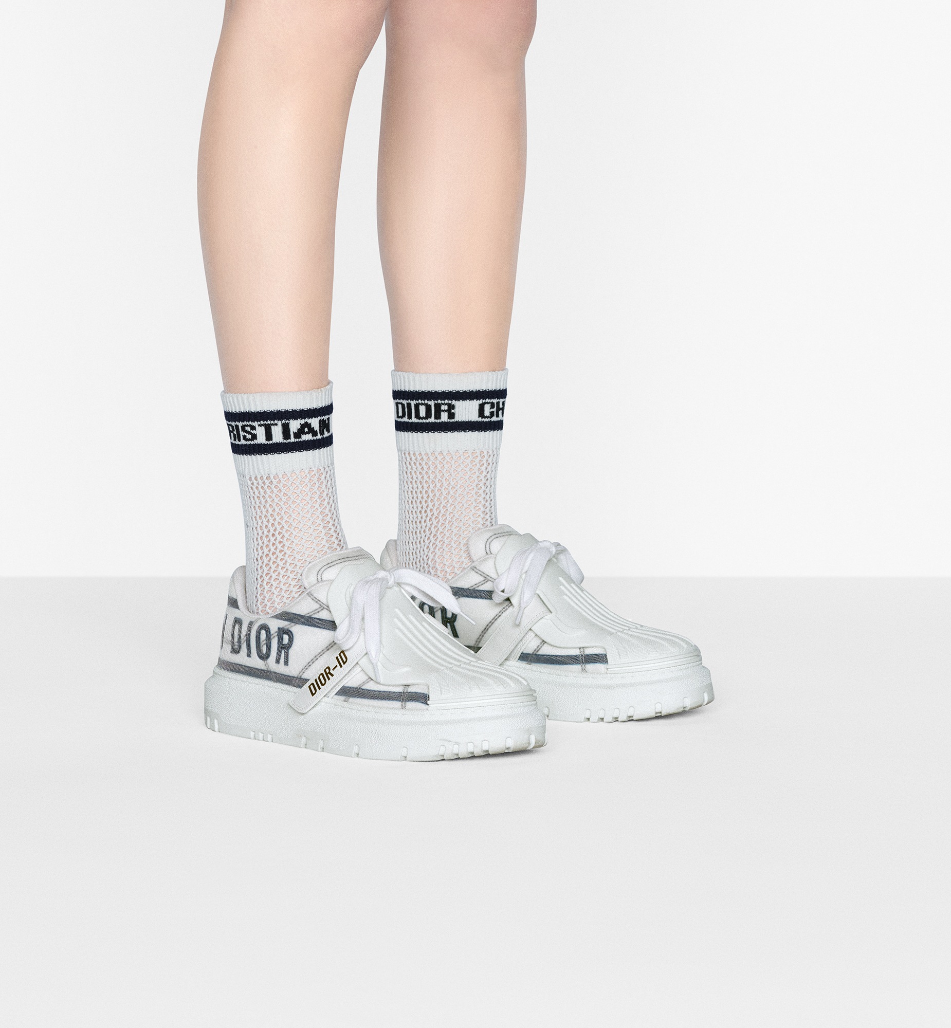 Dior-ID Sneaker White and French Blue Technical Fabric | DIOR