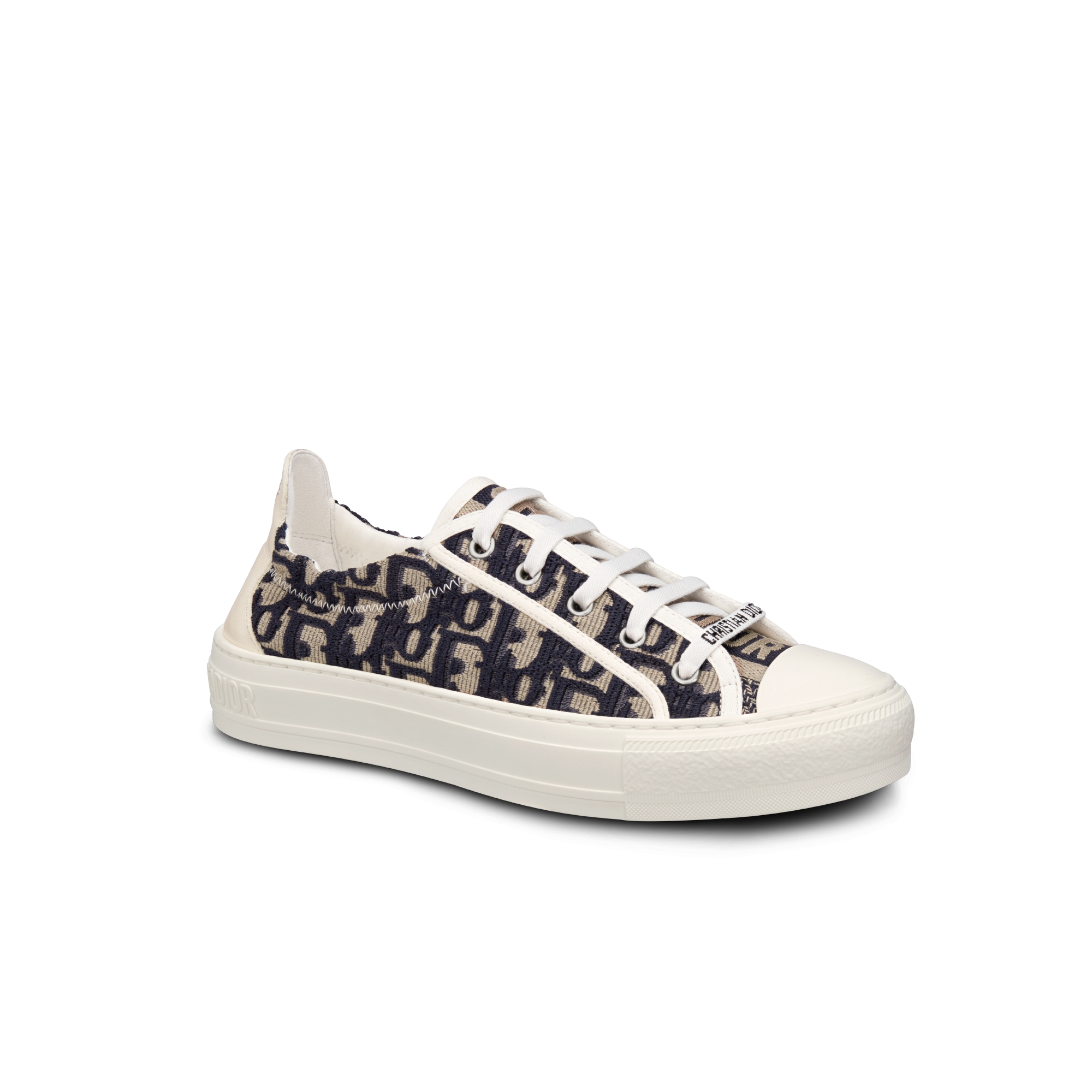 Walk'n'Dior Low-Top Sneaker Deep Blue Dior Oblique Embroidered Cotton E03