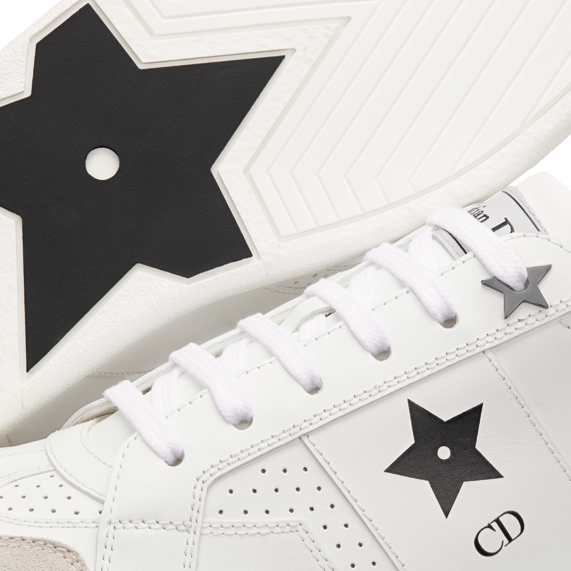 Dior Star Sneaker White Calfskin and Suede Calfskin E09