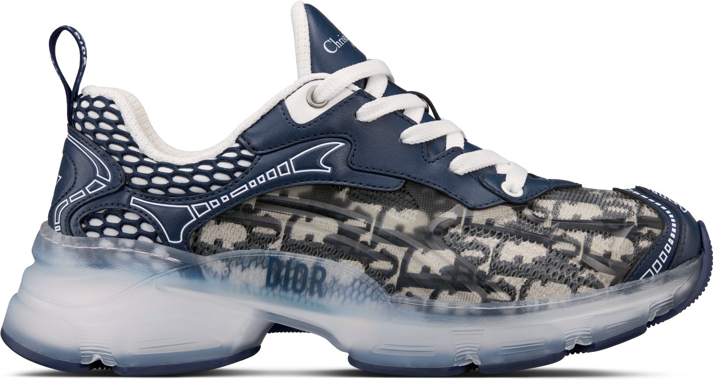 Dior Vibe Sneaker Gray Dior Oblique Technical Fabric and Transparent Rubber DIOR