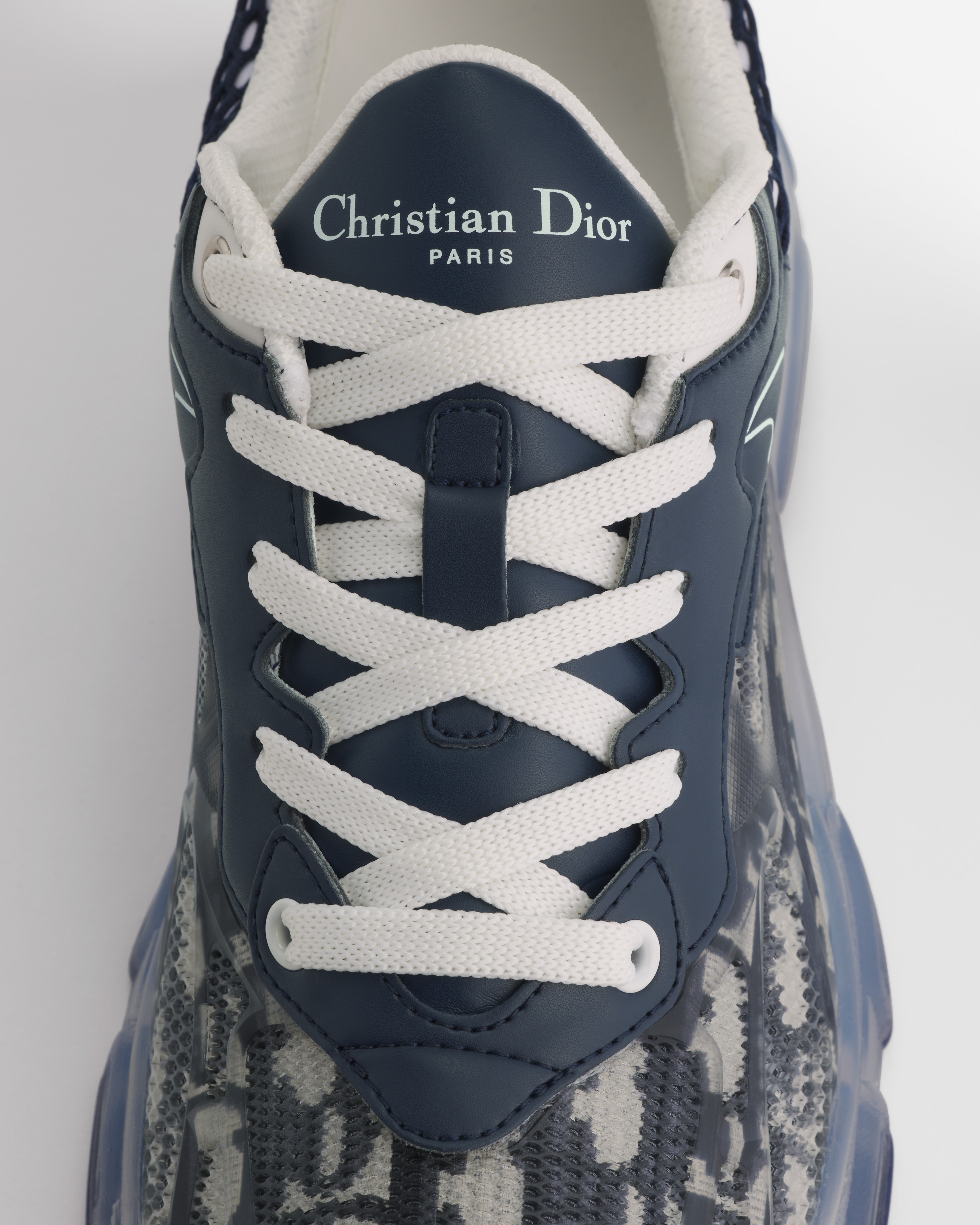 Dior Vibe Sneaker Deep Blue Dior Oblique Technical Fabric and Transparent Rubber E11
