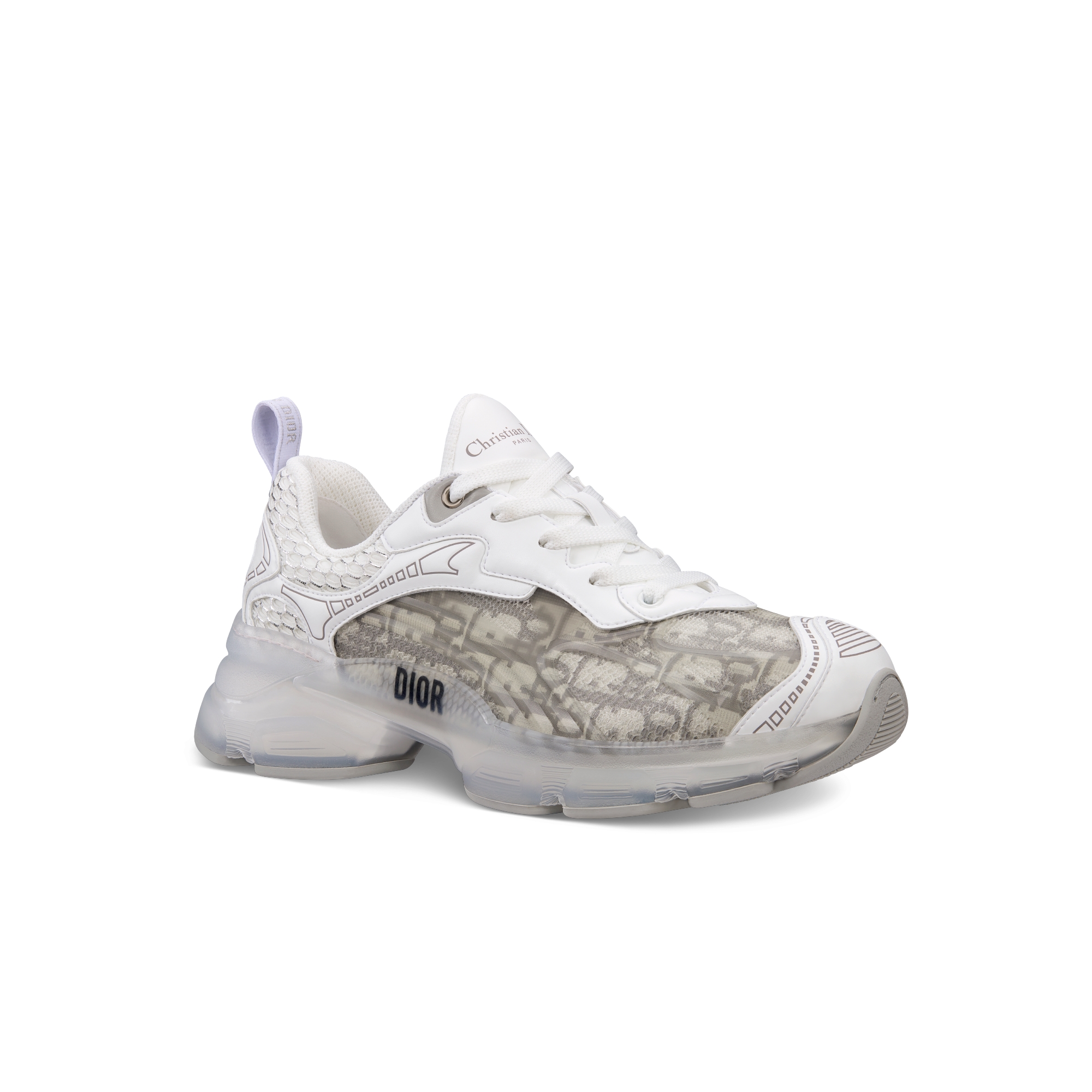 Dior Vibe Sneaker Gray Dior Oblique Technical Fabric and Transparent Rubber E03