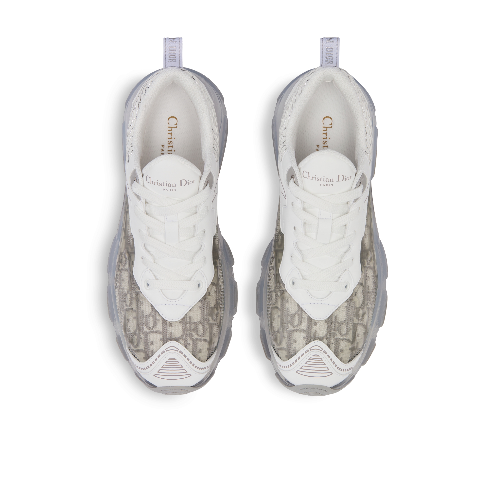Dior Vibe Sneaker Gray Dior Oblique Technical Fabric and Transparent Rubber E06