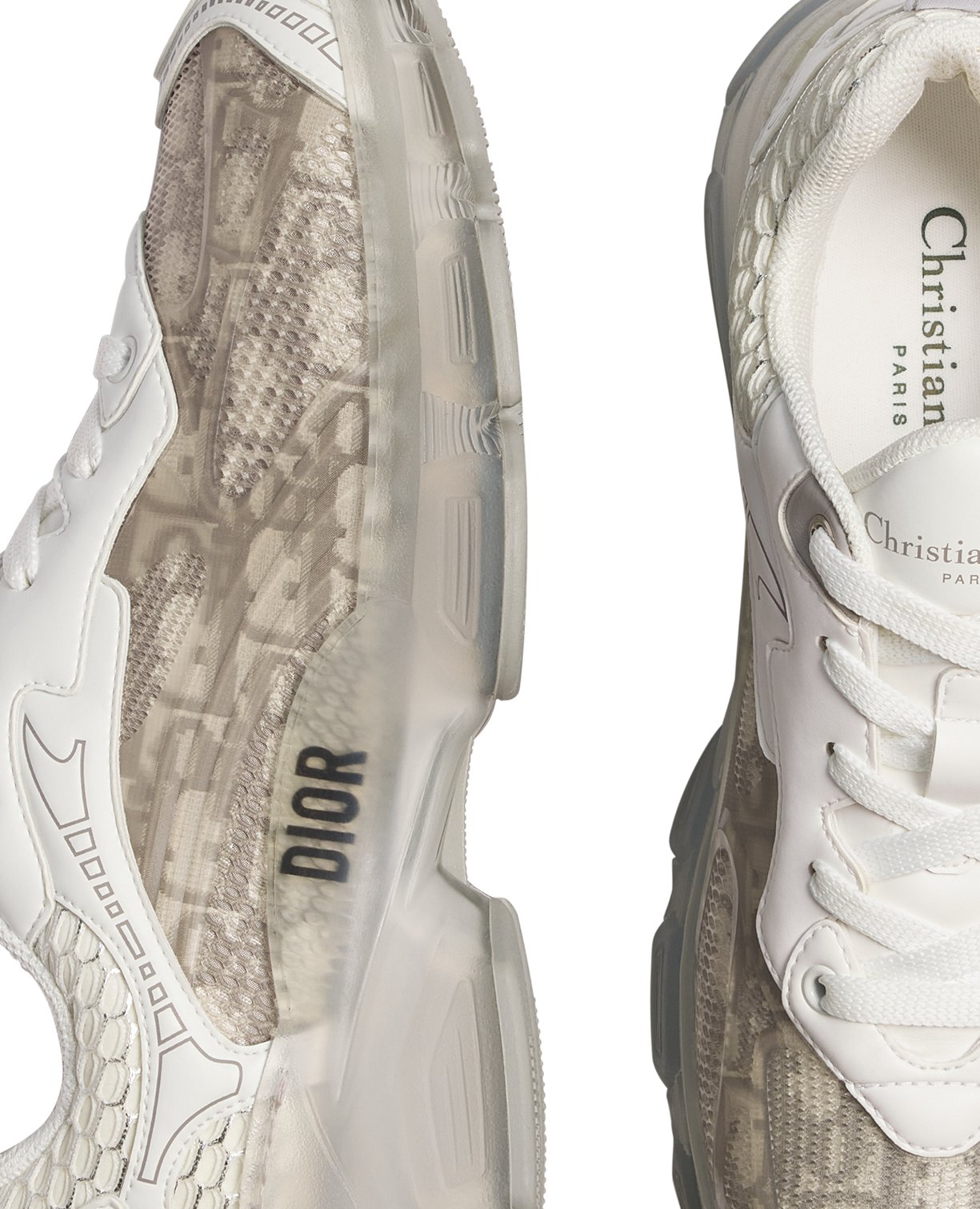 CD Vibe Sneaker White Black Polyester Mesh Fabric And Cowhide