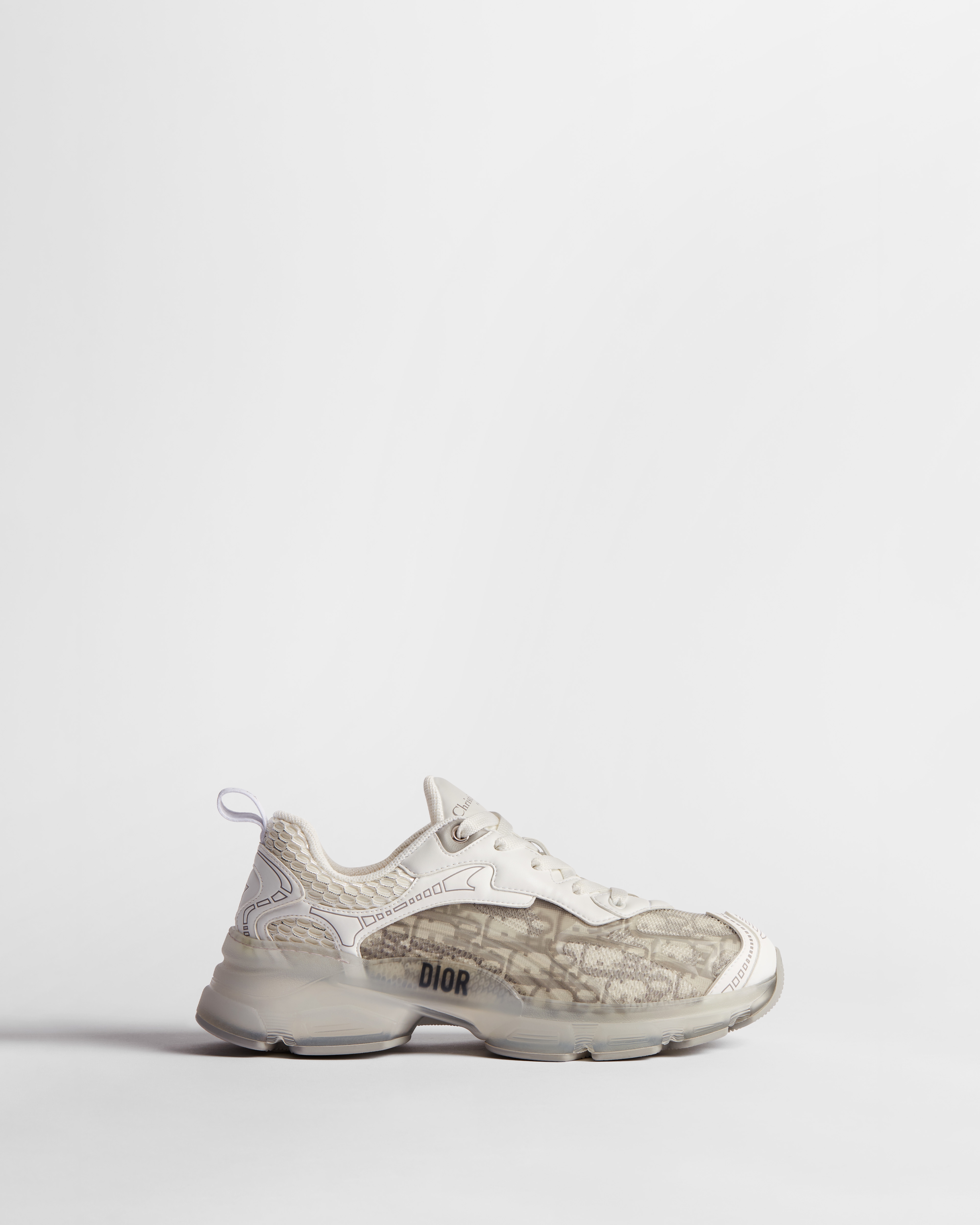 Dior Vibe Sneaker Gray Dior Oblique Technical Fabric and Transparent Rubber E02