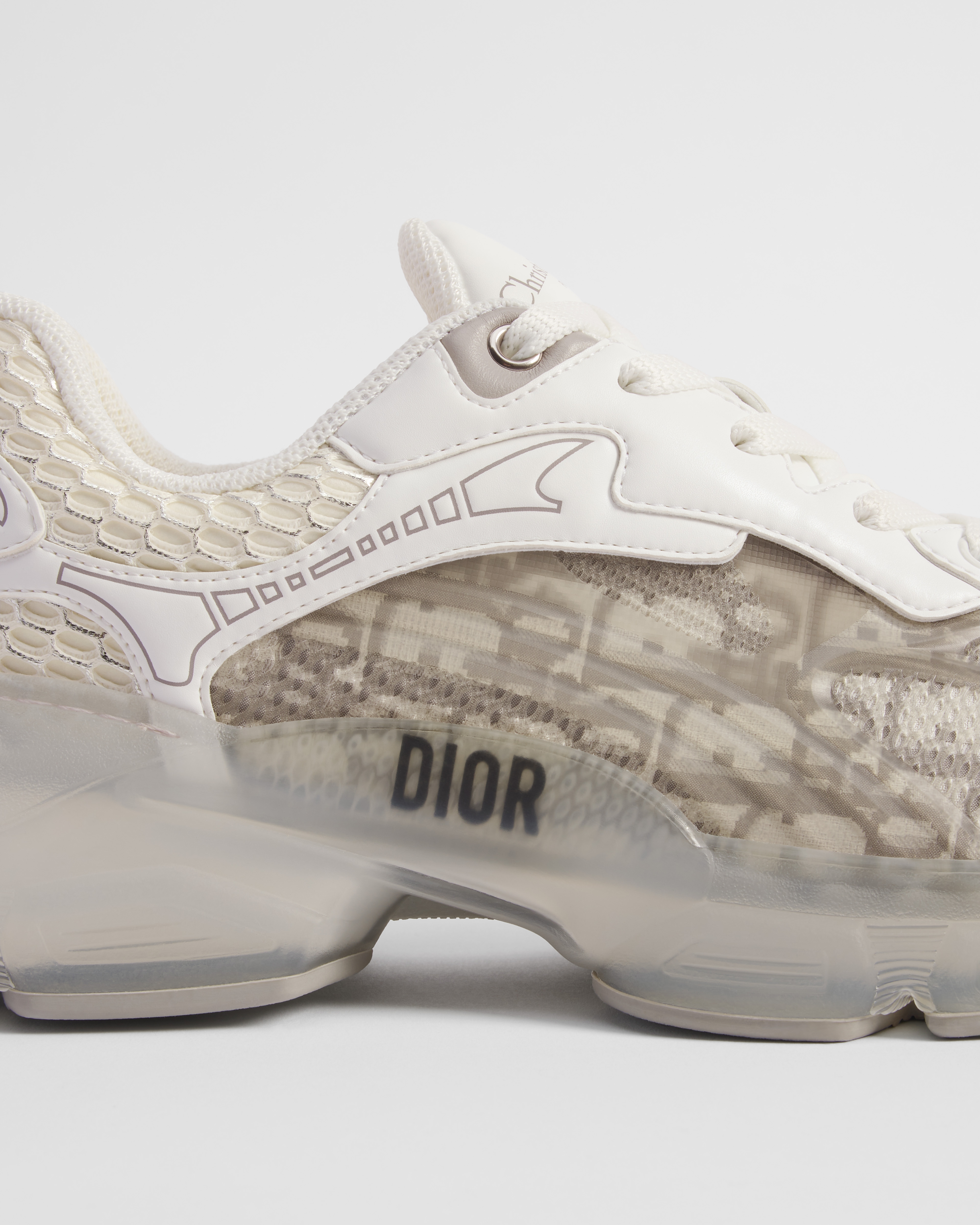 Dior Vibe Sneaker Gray Dior Oblique Technical Fabric and Transparent Rubber E09