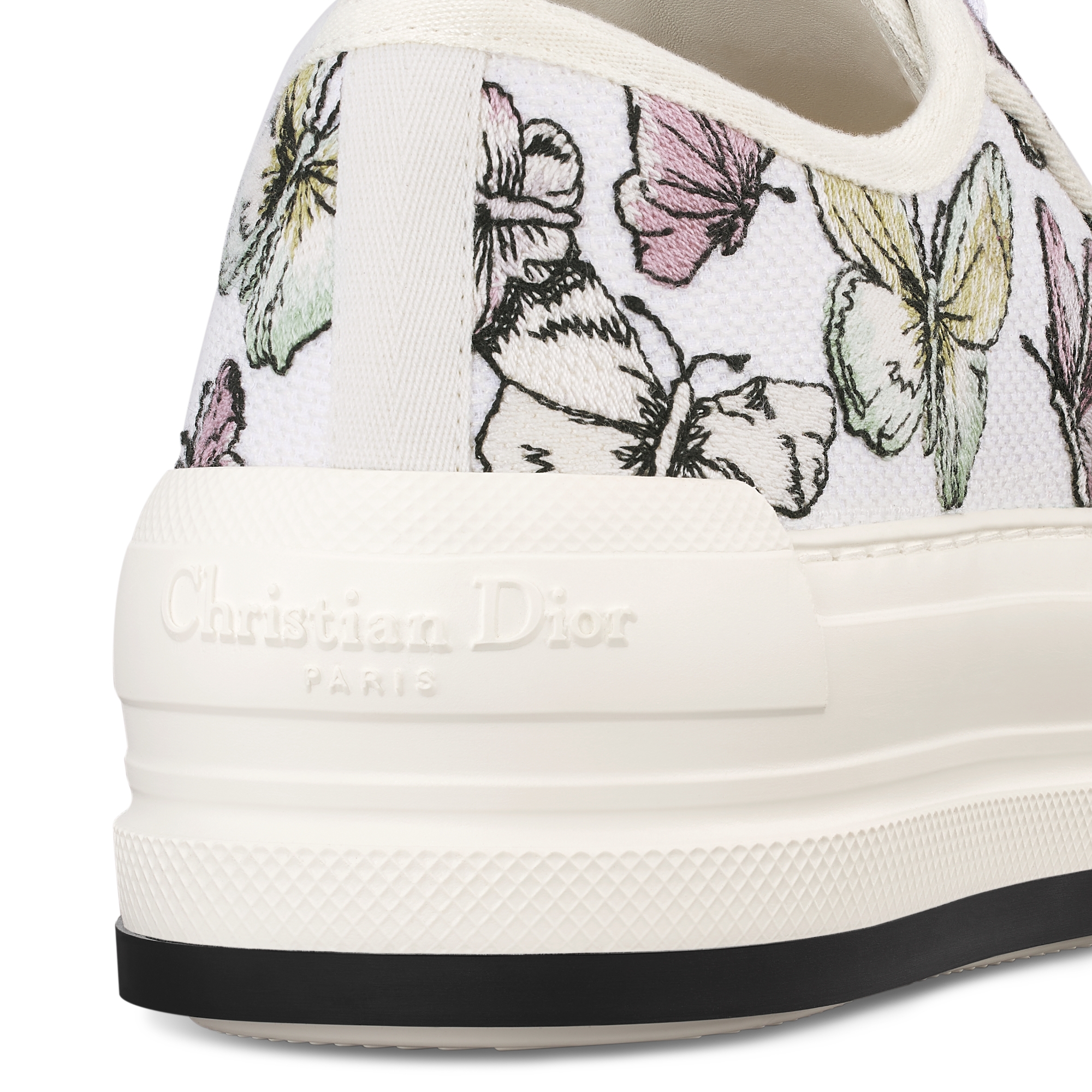 Sneaker à plateforme Walk'n'Dior Coton brodé du motif Butterfly blanc et violet E09