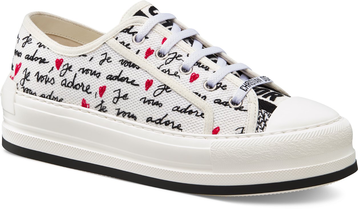 新品同様 Platform Walk'n'Dior Dioramour Sneaker with Cotton White 靴