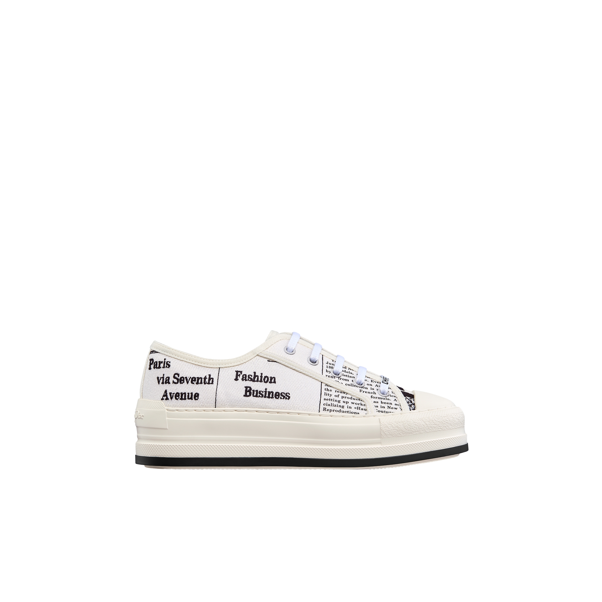 Walk'n'Dior Platform Sneaker Cotton Embroidered with White and