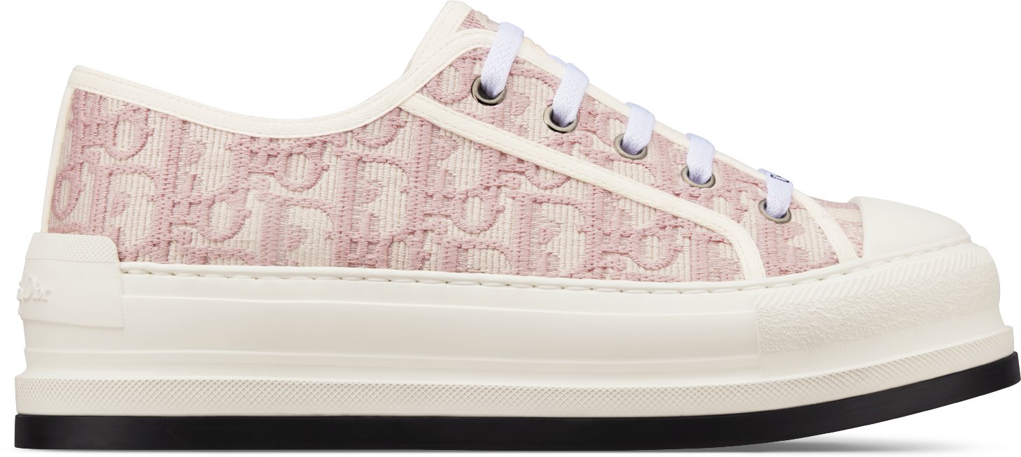 Walk'n'Dior 厚底運動鞋 aria_profileView 裸色 Dior Oblique 刺繡棉