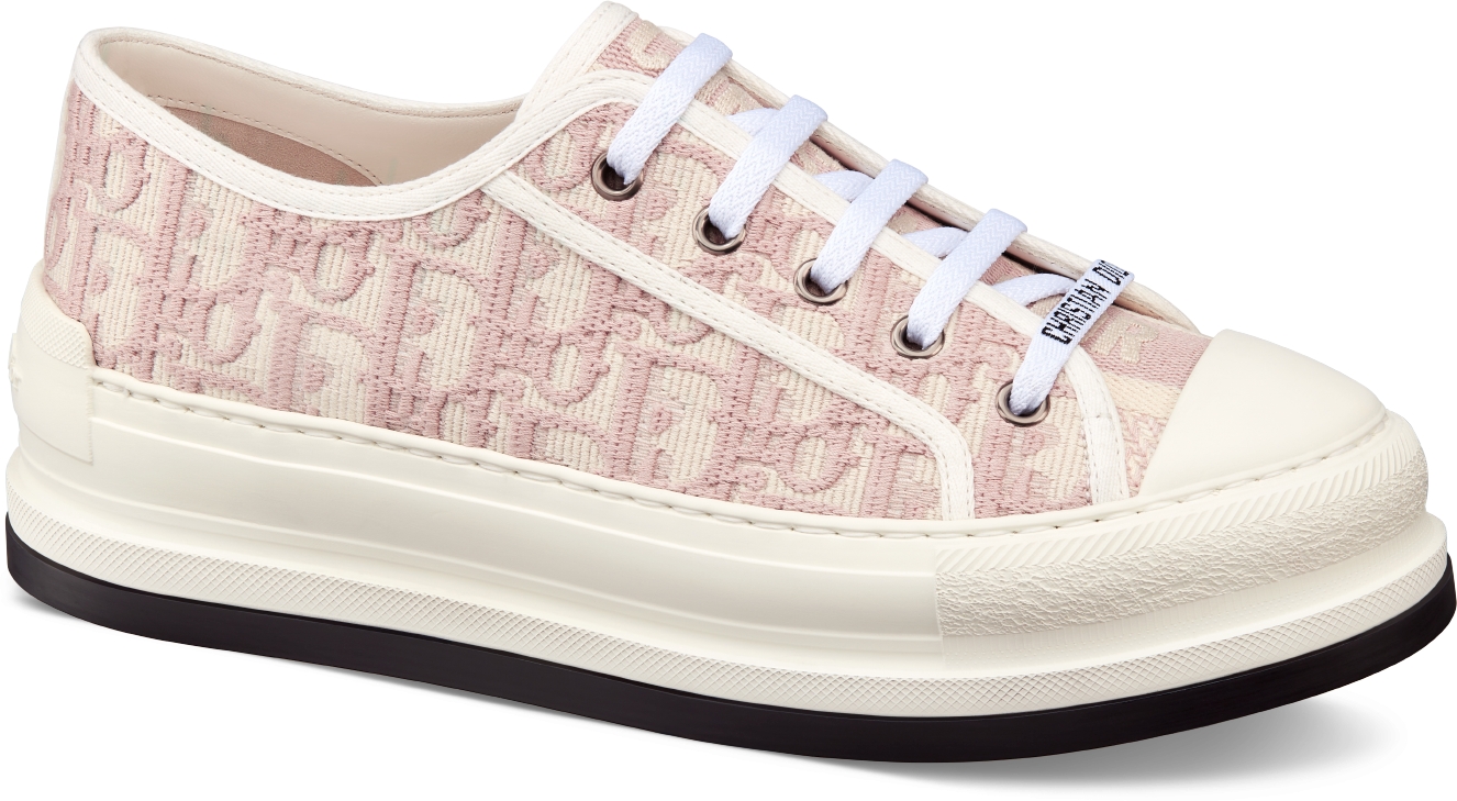 Walk n Dior sneaker met plateauzool Katoen met diepblauw Dior Oblique borduursel DIOR