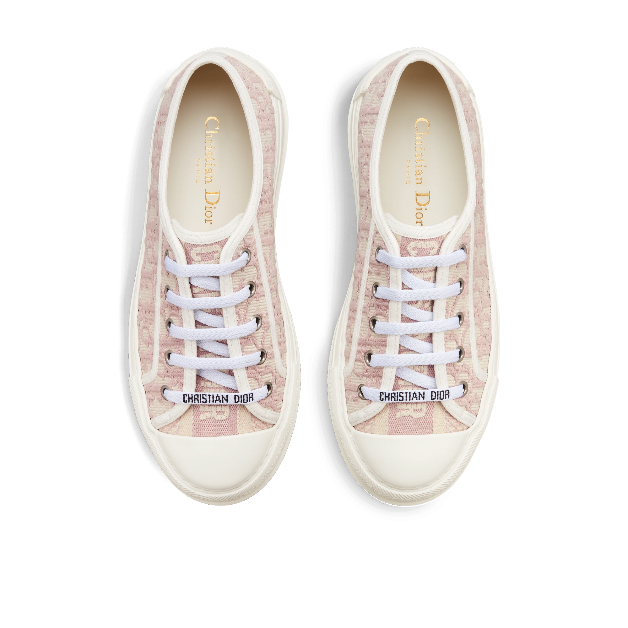 Sneaker à plateforme Walk'n'Dior Coton brodé du motif Dior Oblique nude E06