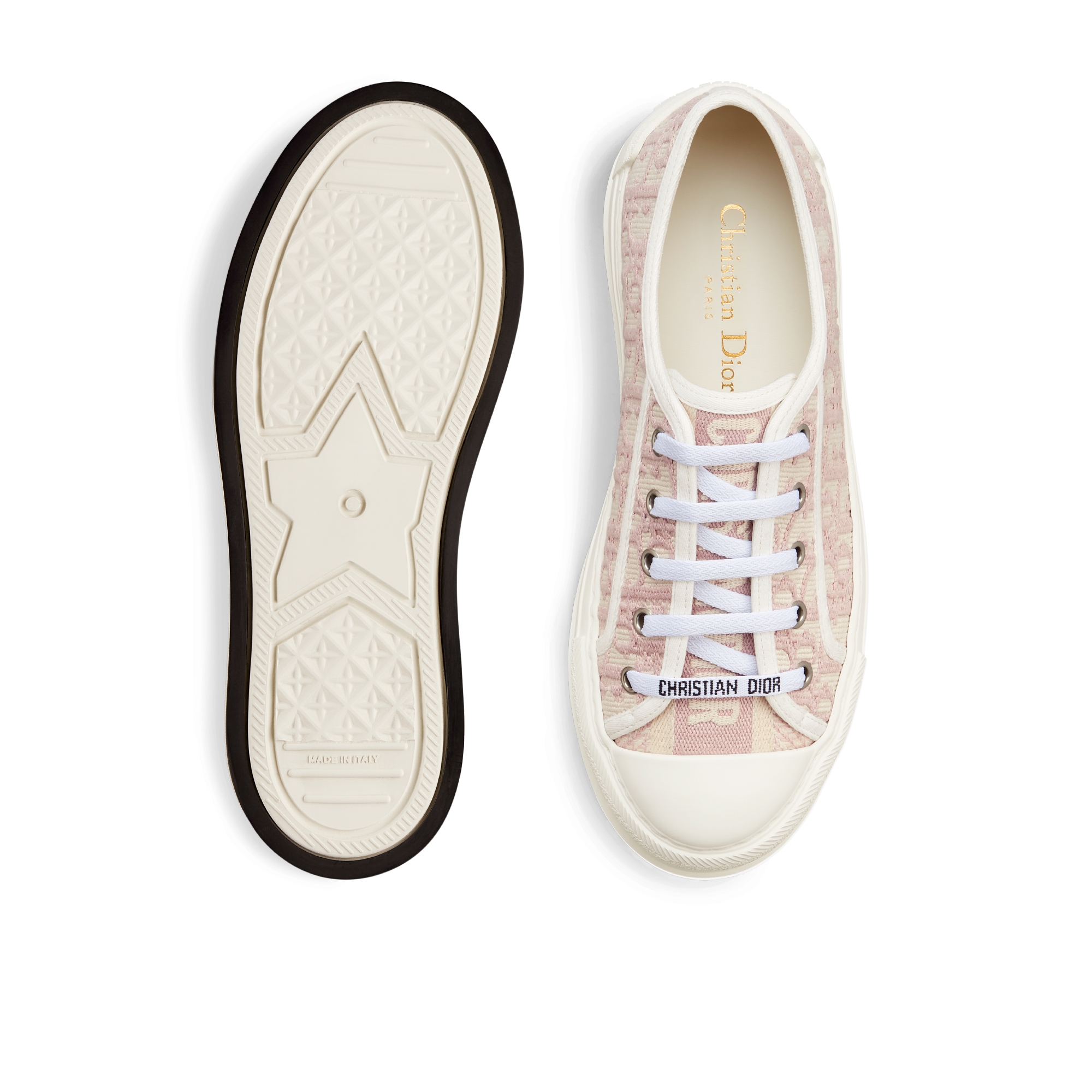 Sneaker à plateforme Walk'n'Dior Coton brodé du motif Dior Oblique nude E10