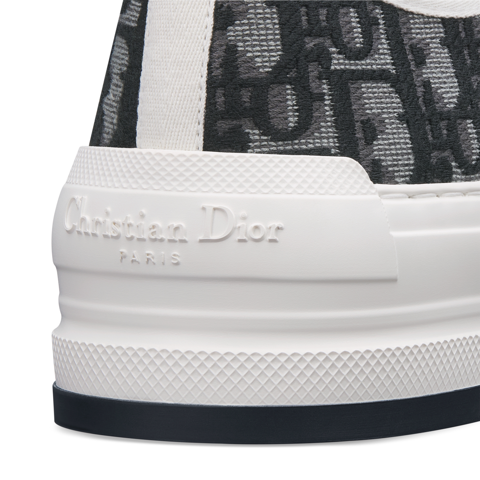 Sneaker à plateforme Walk'n'Dior Coton brodé du motif Dior Oblique gris foncé E09