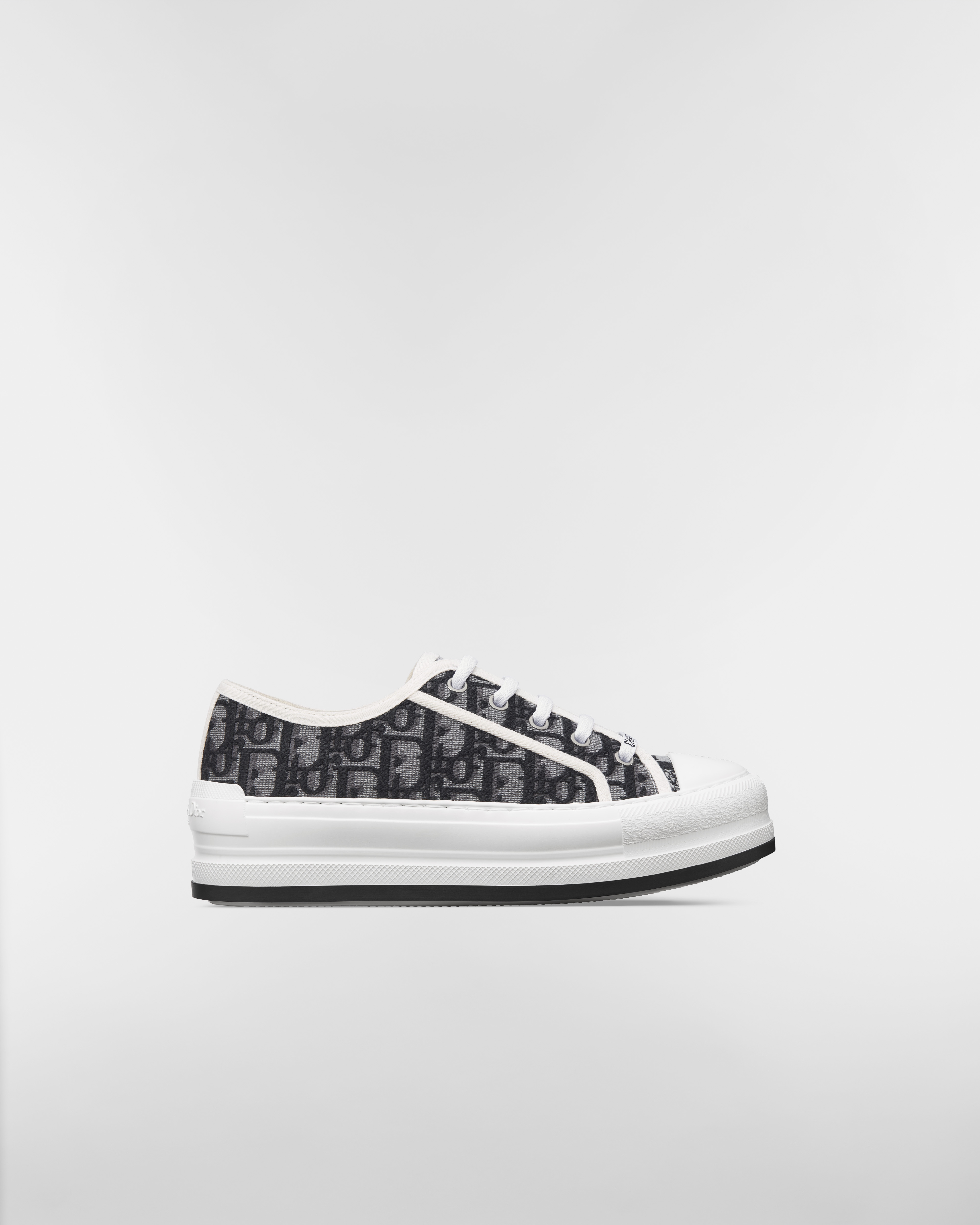 Walk'n'Dior-sneaker met plateauzool Katoen geborduurd met diepgrijs Dior Oblique-motief E02