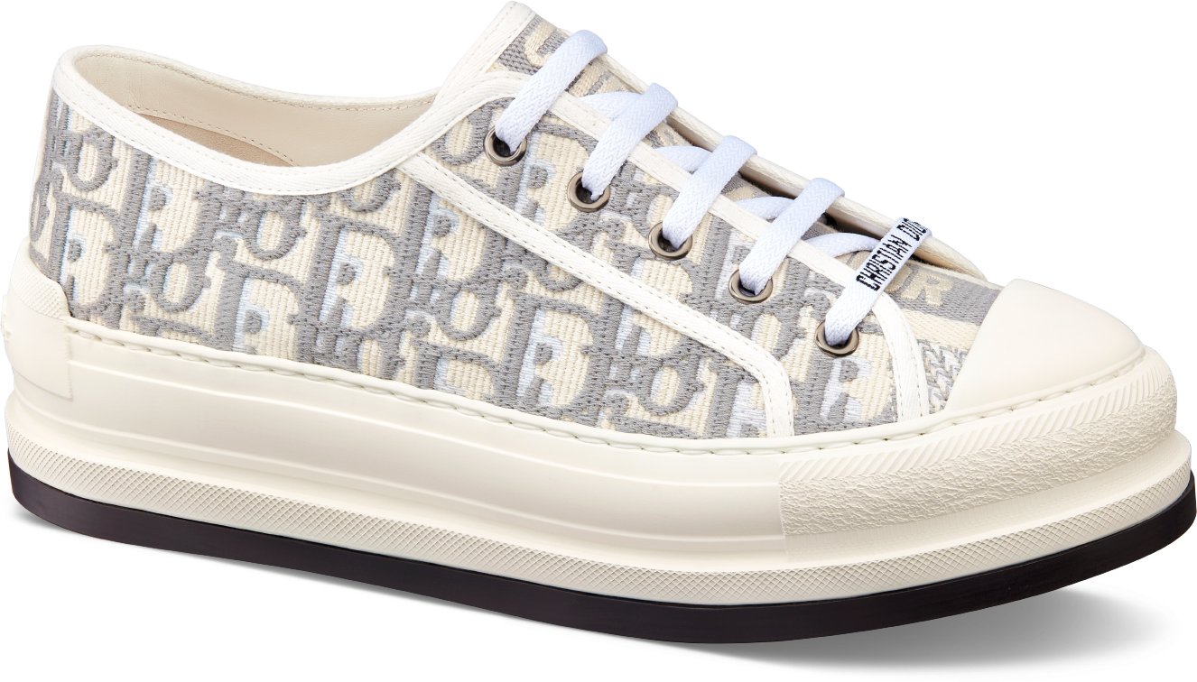 Walk n Dior Platform Sneaker Deep Blue Dior Oblique Embroidered Cotton DIOR