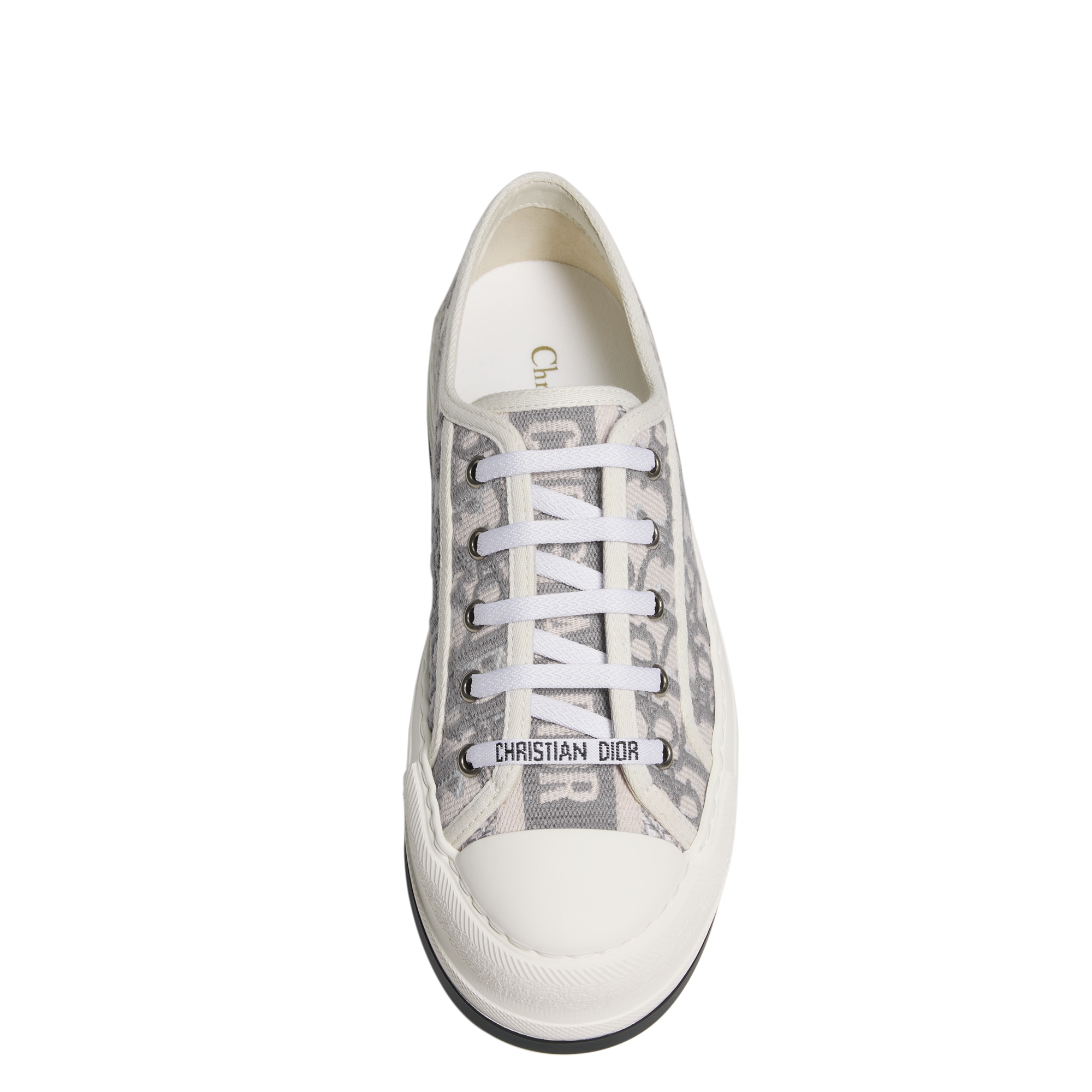 Walk'n'Dior Platform Sneaker Stone Gray Dior Oblique Embroidered Cotton E12