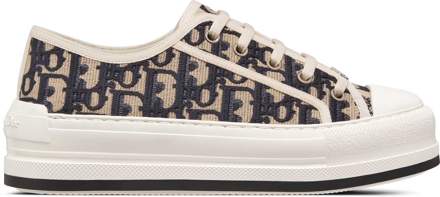 Walk n Dior Platform Sneaker Nude Dior Oblique Embroidered Cotton DIOR