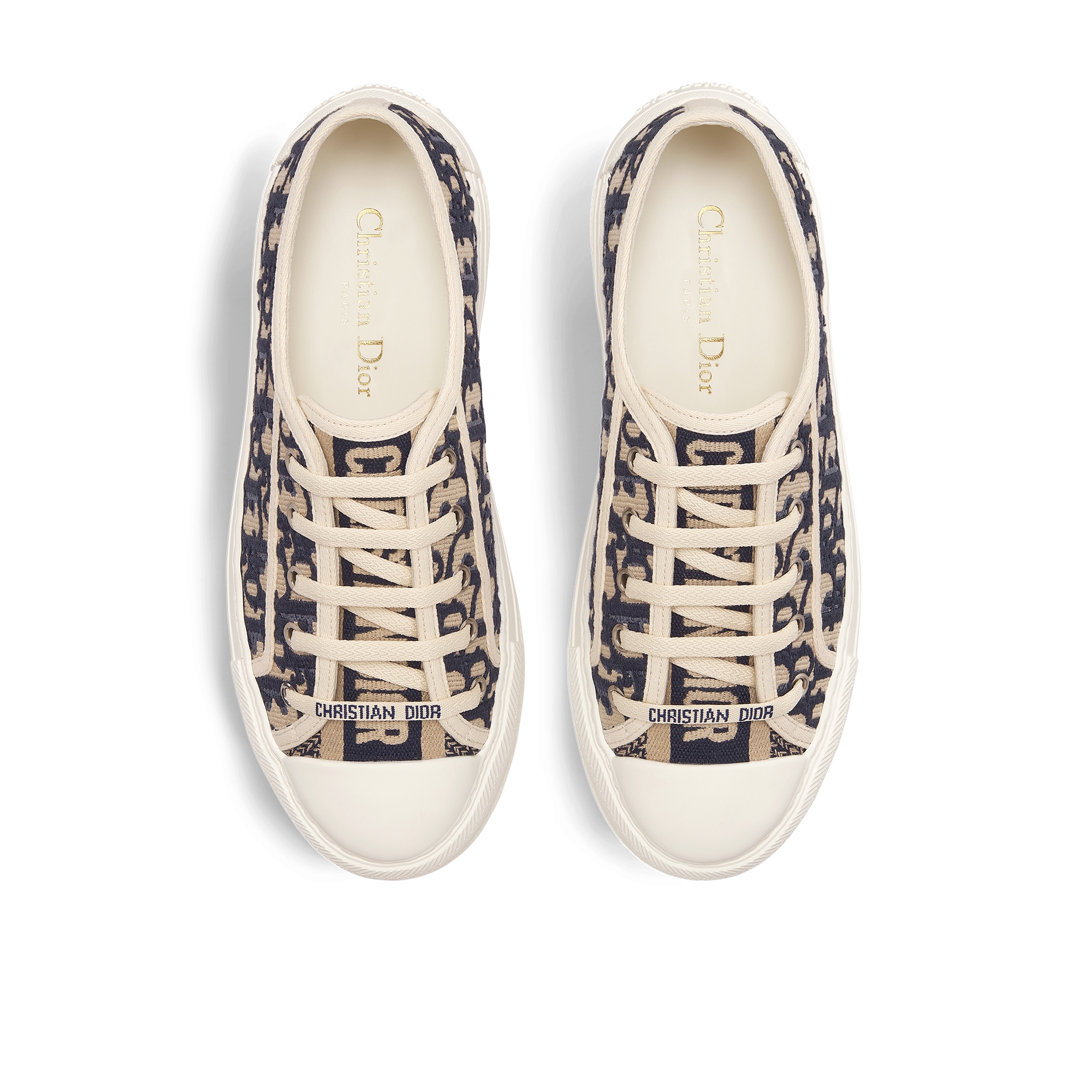 Walk'n'Dior Platform Sneaker Deep Blue Dior Oblique Embroidered Cotton E06