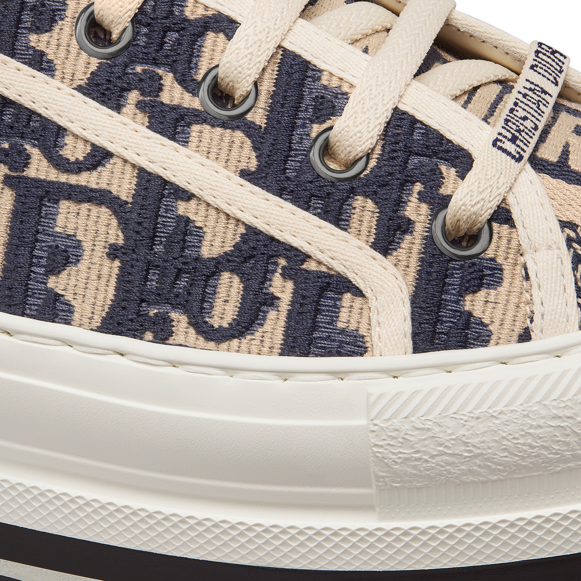 Walk'n'Dior Platform Sneaker Deep Blue Dior Oblique Embroidered Cotton E09