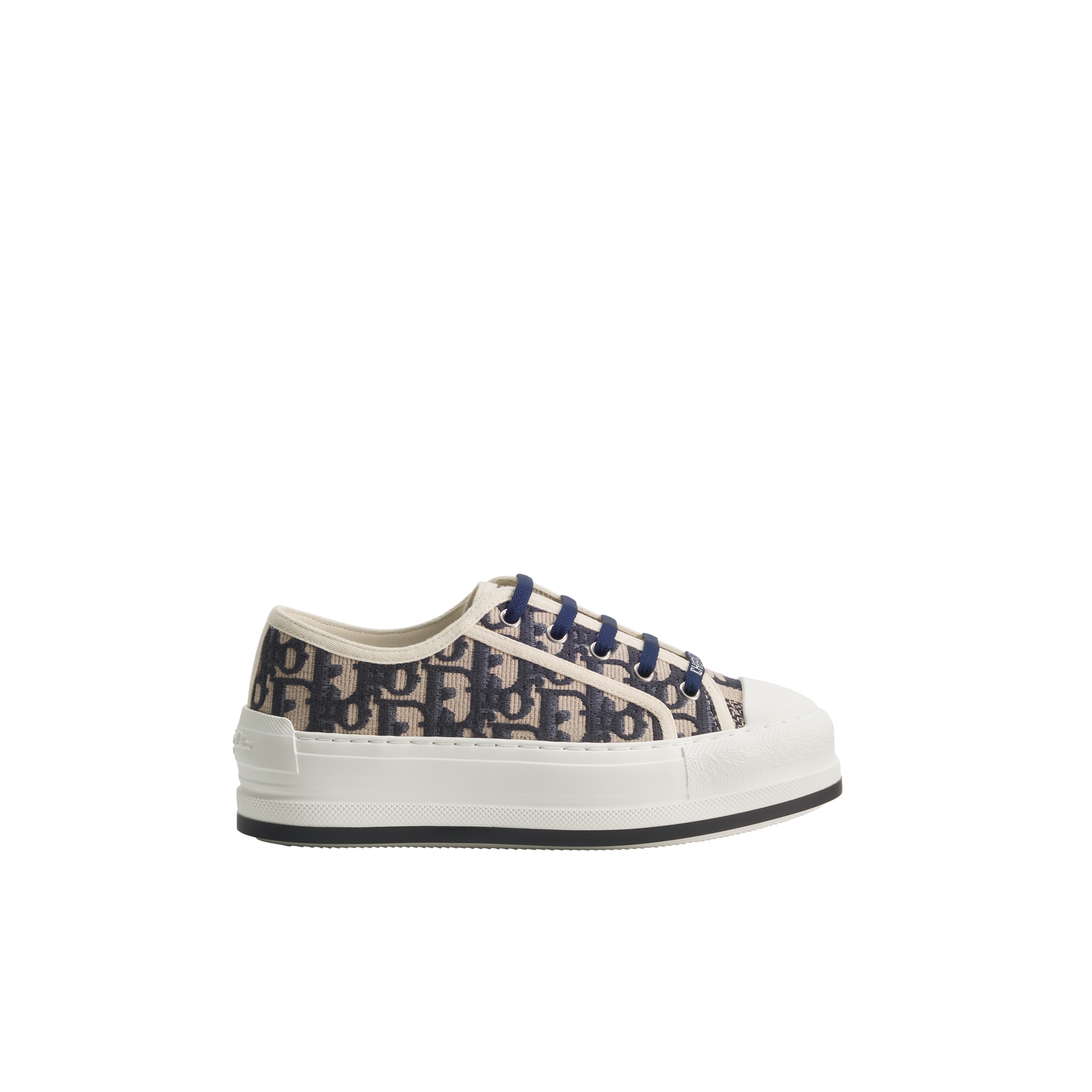 Walk'n'Dior Platform Sneaker Deep Blue Dior Oblique Embroidered Cotton E10