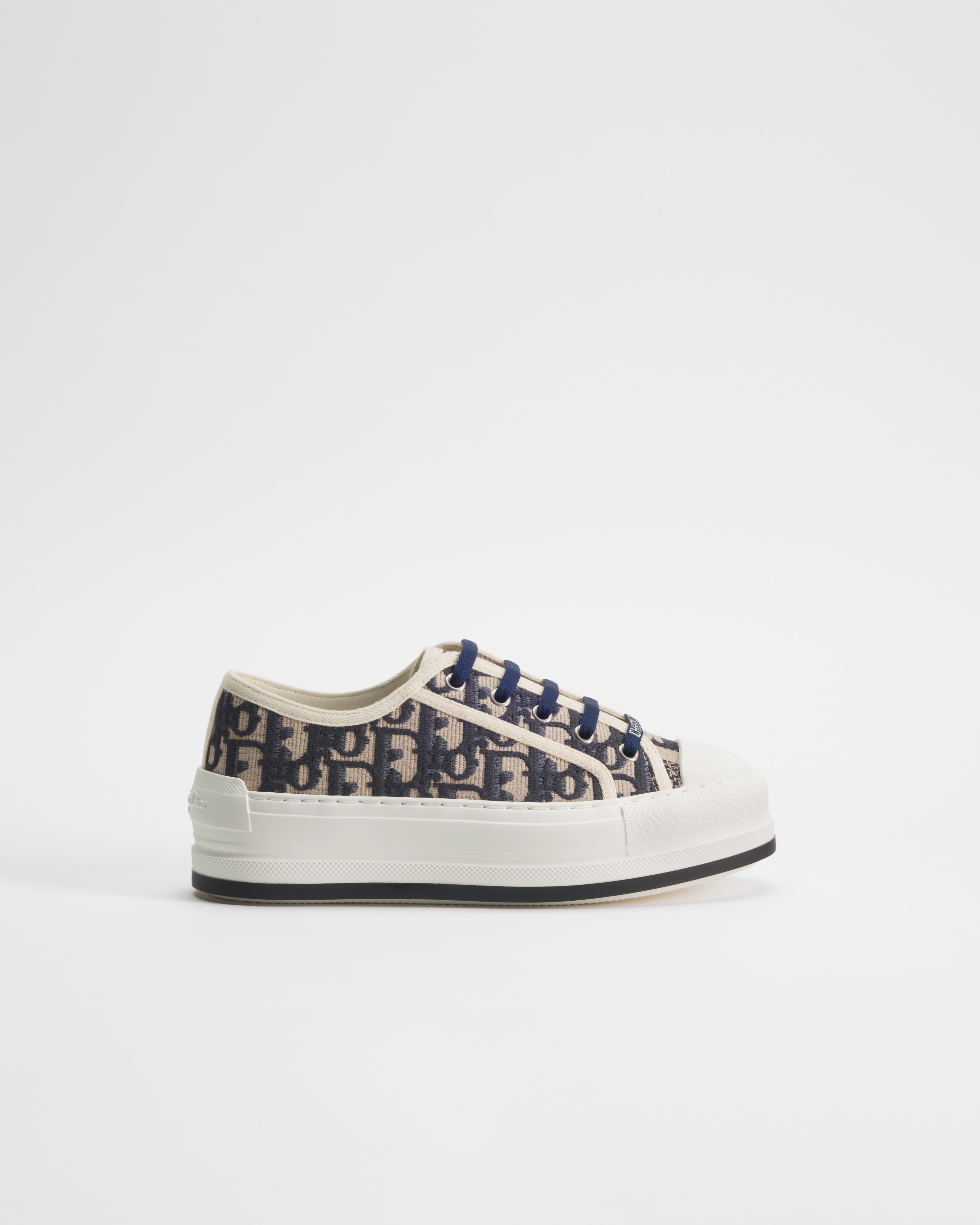 Walk'n'Dior Plateausneaker Baumwolle mit Dior Oblique Stickerei in sattem Blau E10