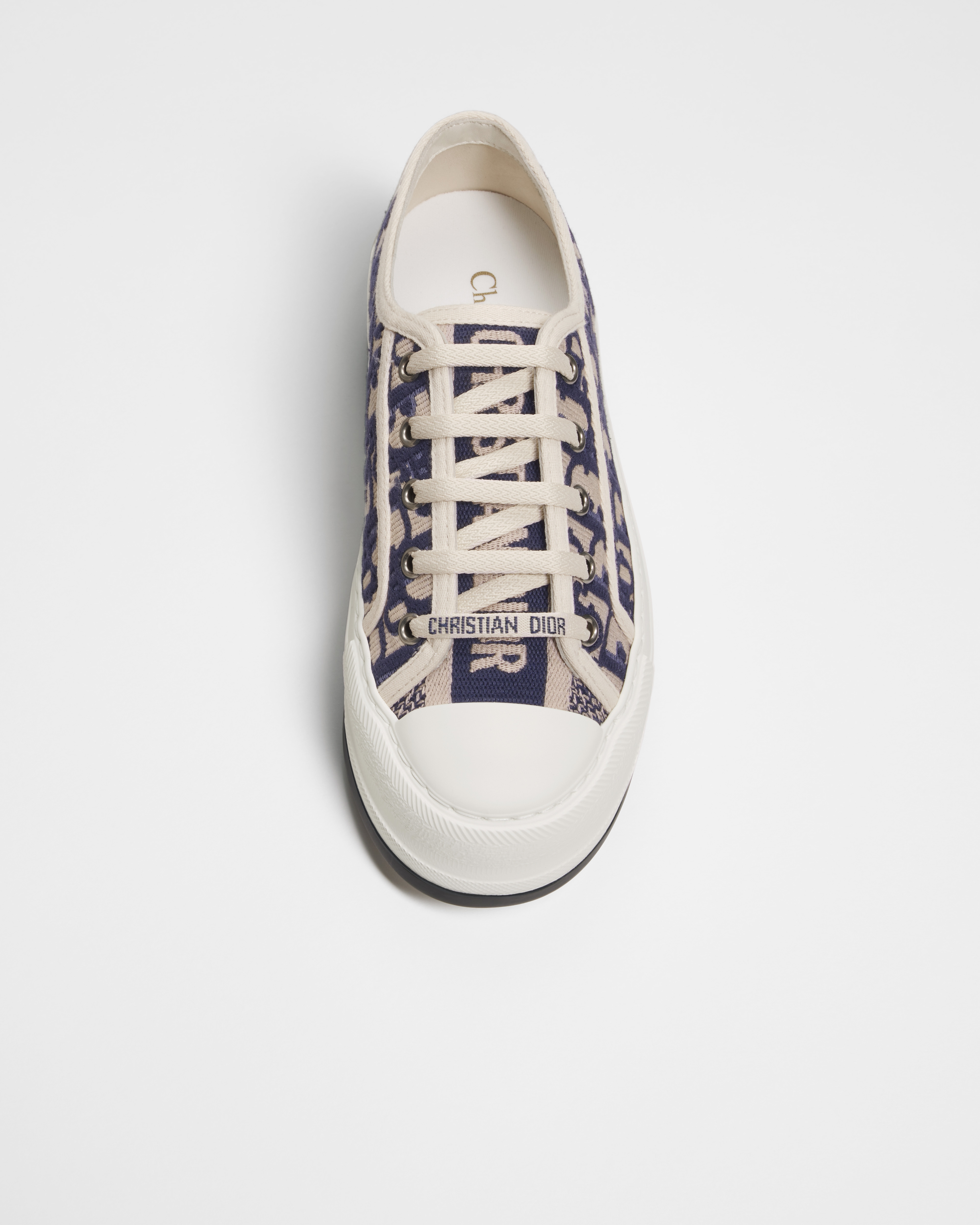 Walk'n'Dior Plateausneaker Baumwolle mit Dior Oblique Stickerei in sattem Blau E12