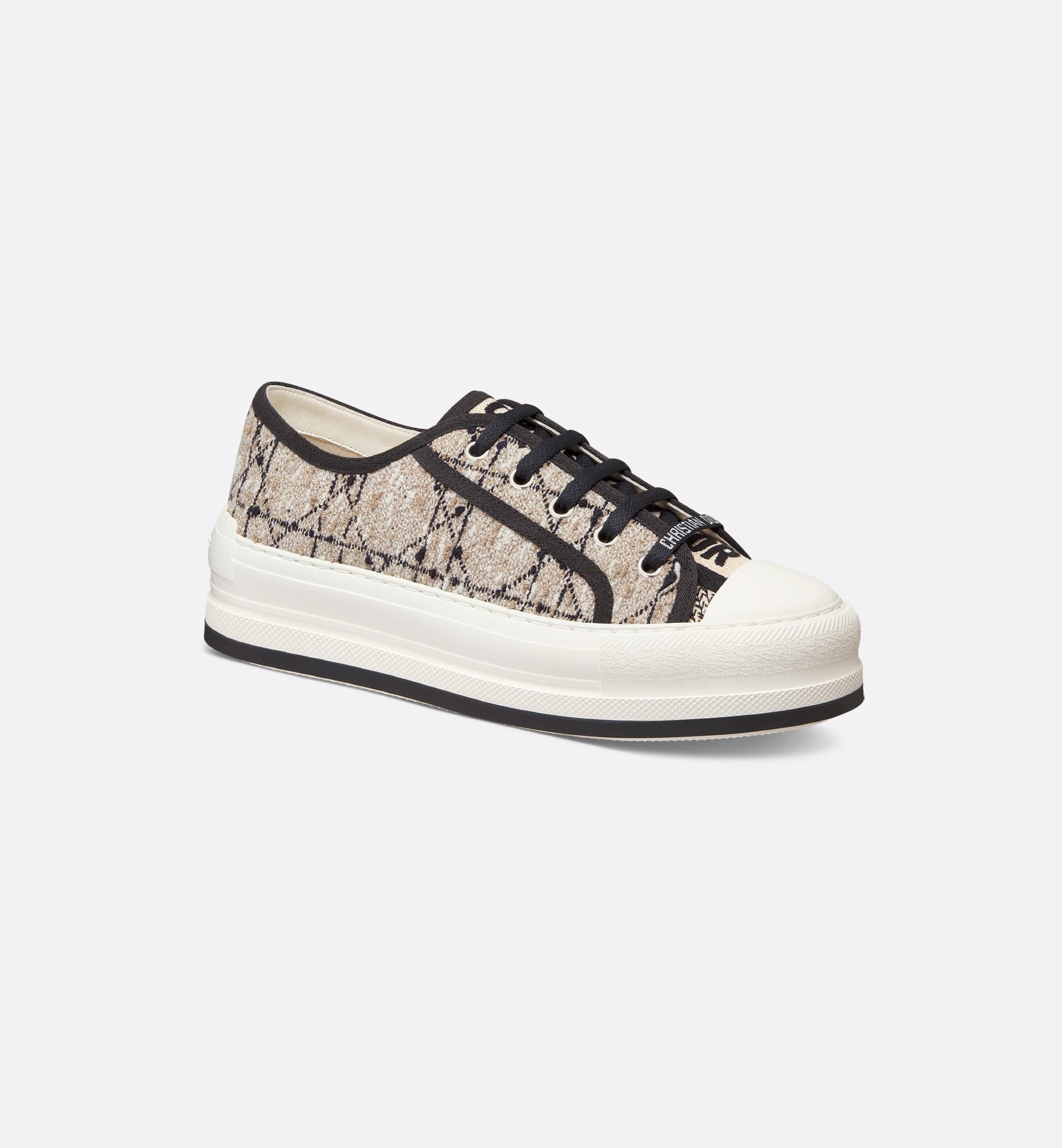 Walk'n'Dior Platform Sneaker Beige and Black Cannage Tweed Walk'n'Dior Platform Sneaker Beige and Black Cannage Tweed