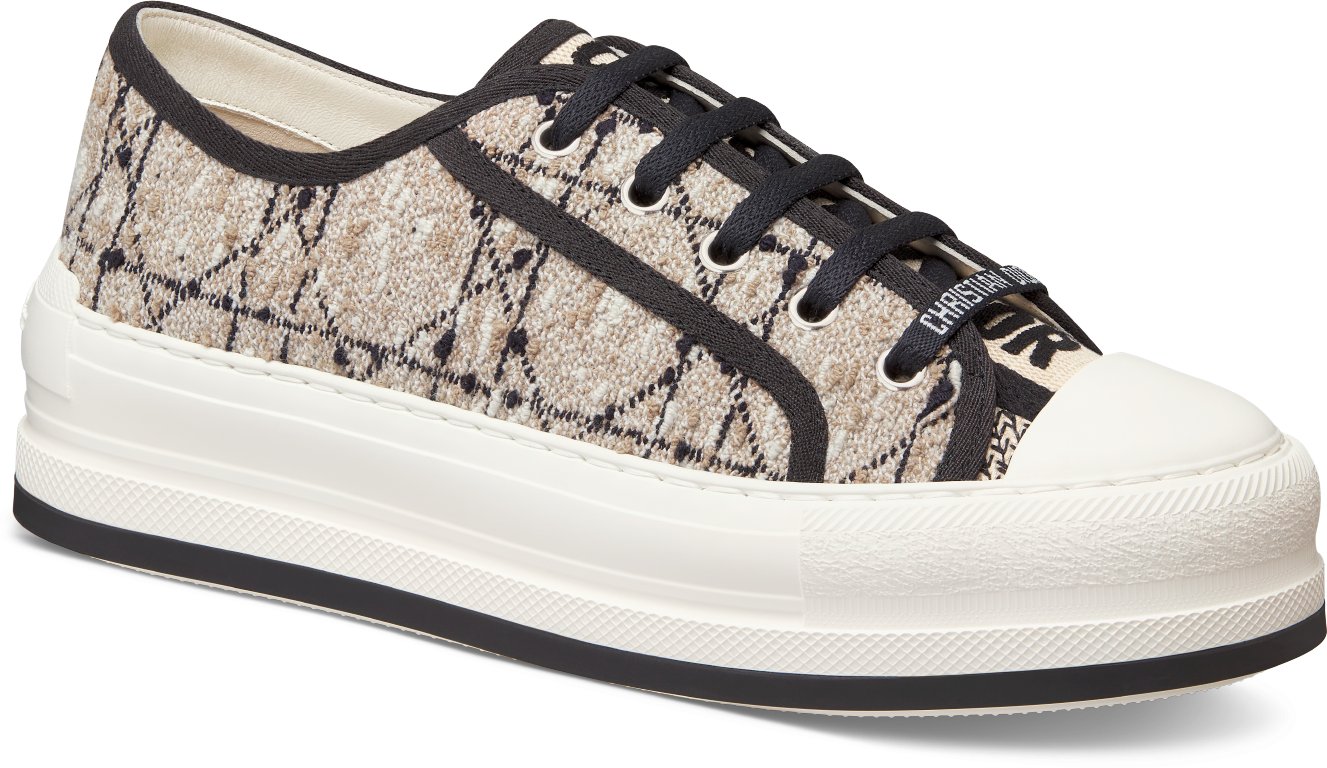 Walk'n'Dior Platform Sneaker Beige and Black Cannage Tweed