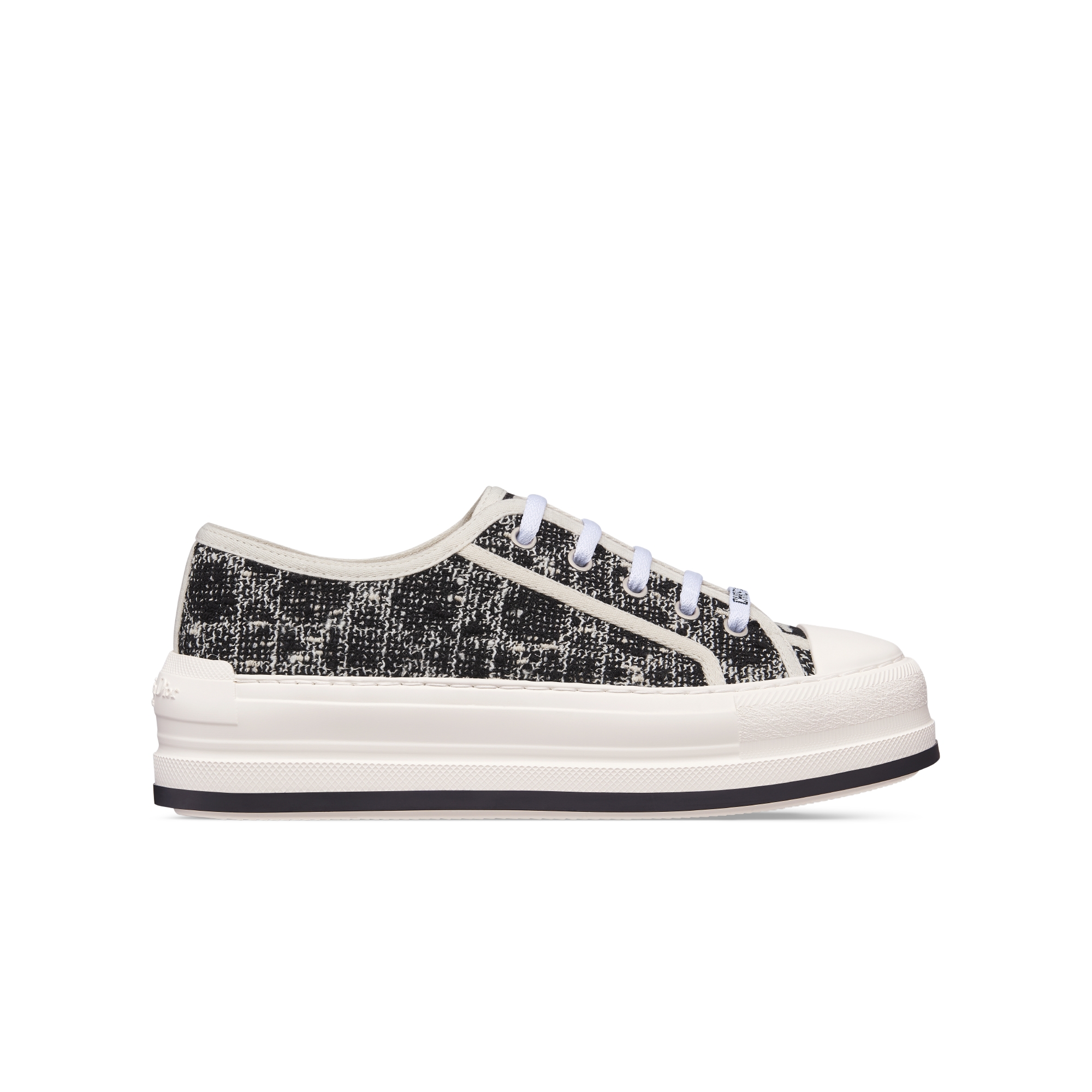 Walk'n'Dior Platform Sneaker Black Tweed with White Microcannage Motif E02