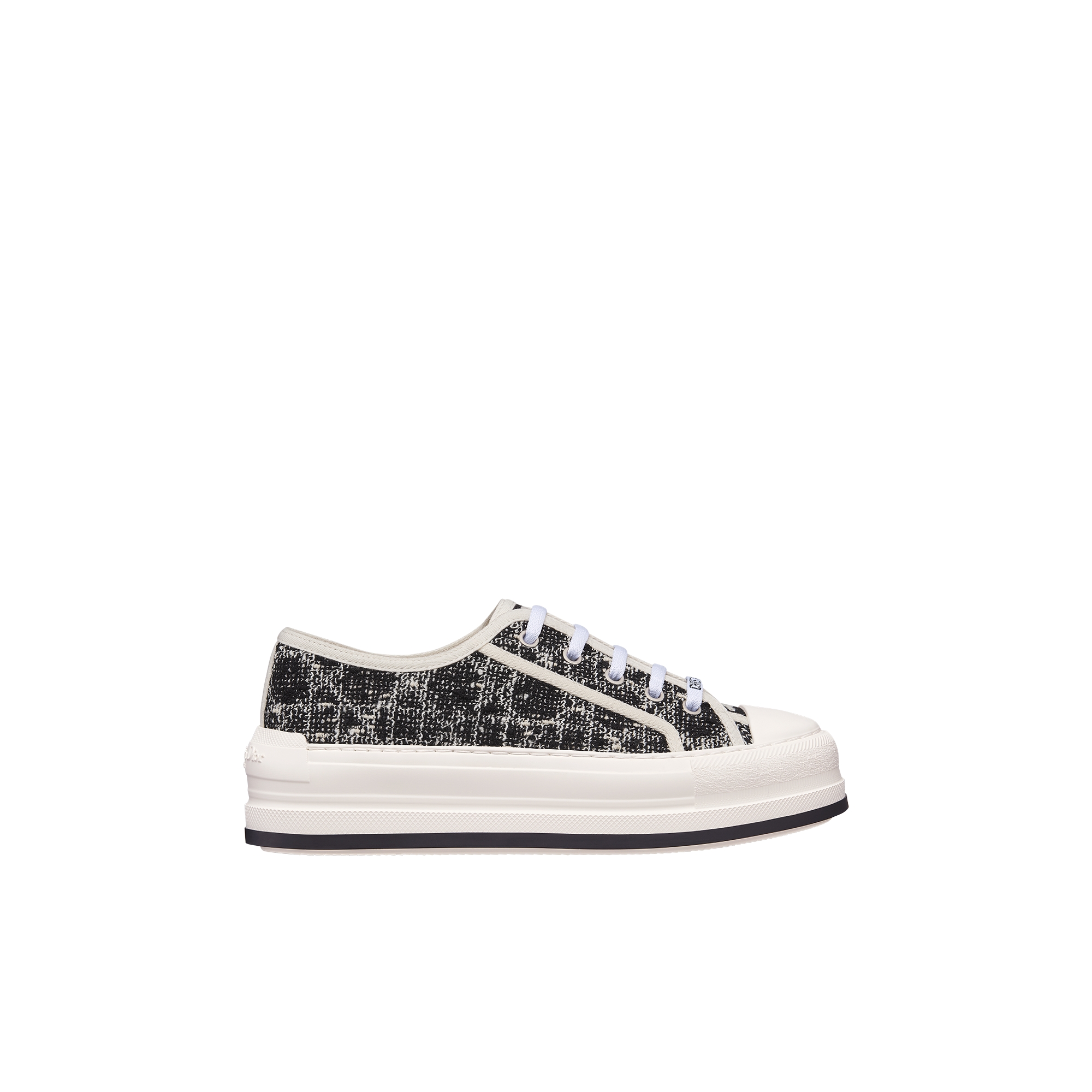 Walk'n'Dior Platform Sneaker Black Tweed with White Microcannage
