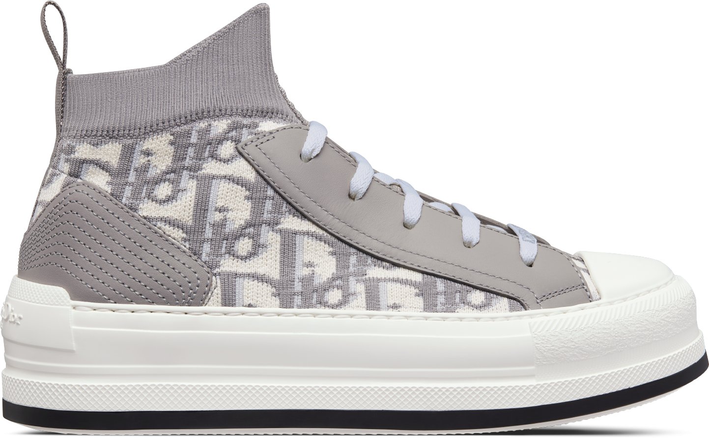 Walk'n'Dior Platform Sneaker Profile view Gray Dior Oblique Technical Mesh and Calfskin