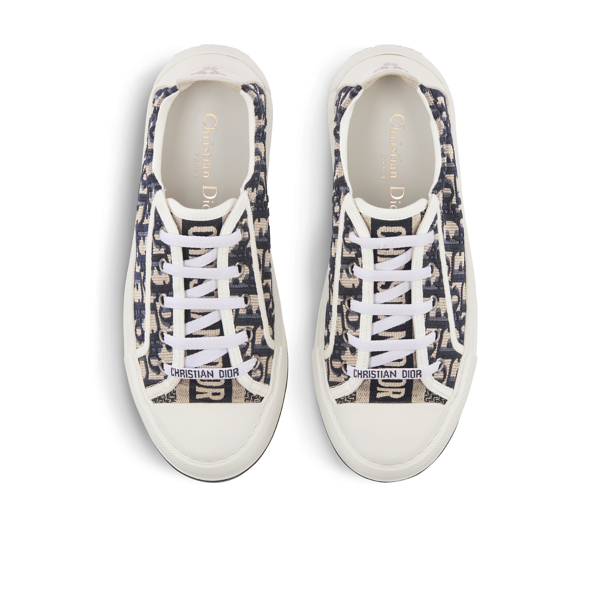 Walk'n'Dior Platform Sneaker Deep Blue Dior Oblique Embroidered Cotton E06