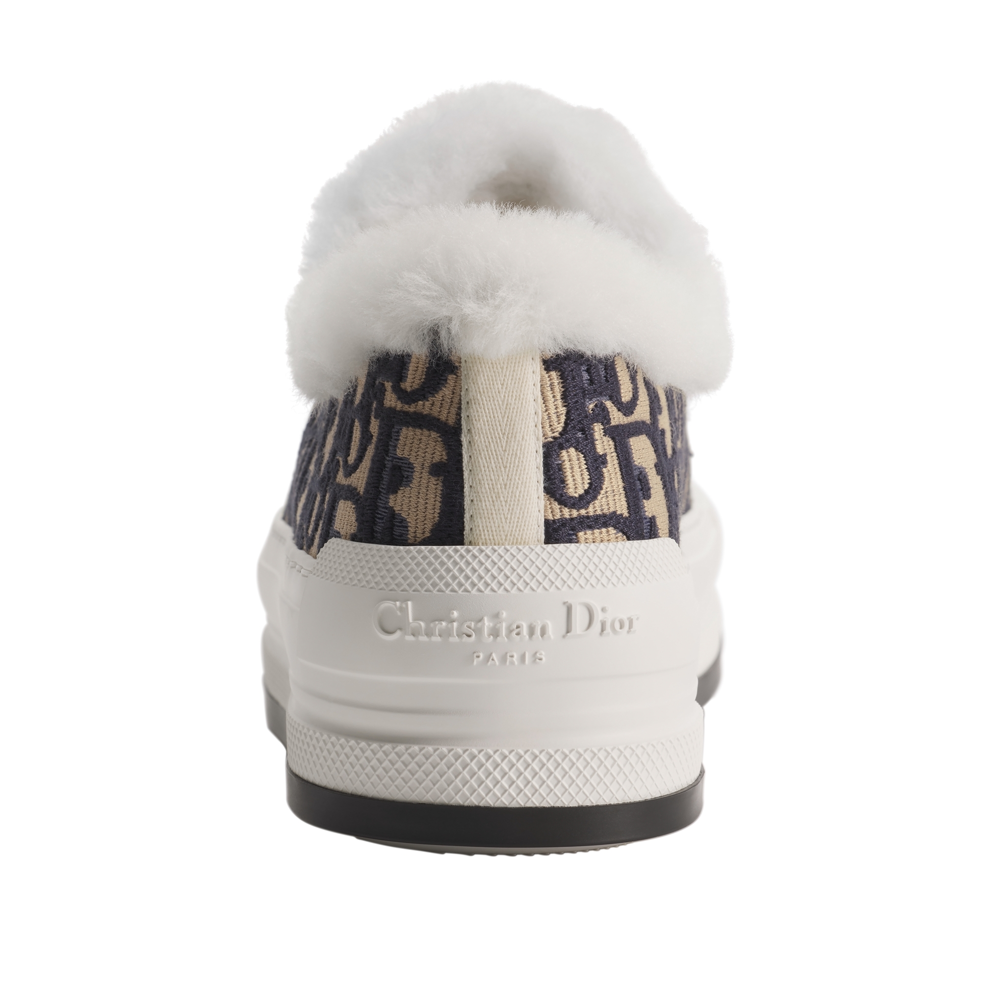 Walk'n'Dior Platform Sneaker Deep Blue Dior Oblique Embroidered Cotton and White Shearling E08