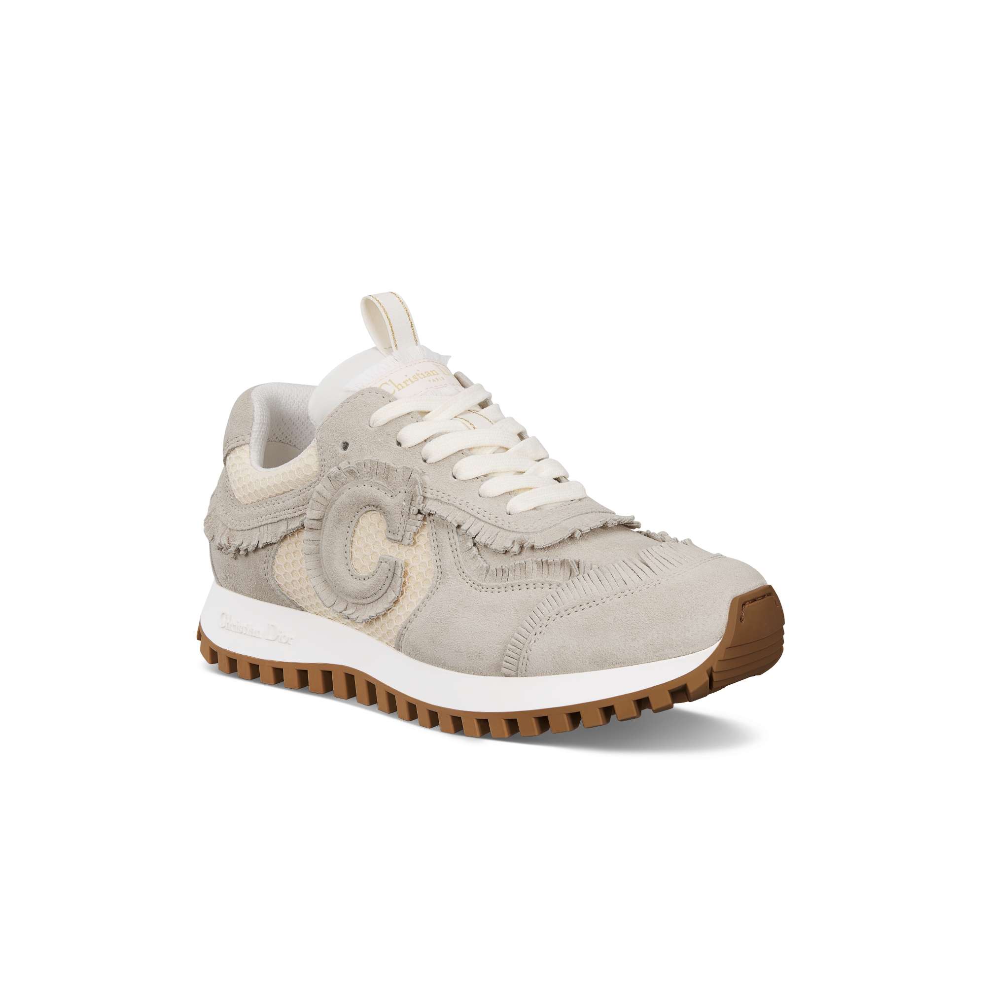 C'est Dior Sneaker White Technical Mesh and Calfskin with Beige