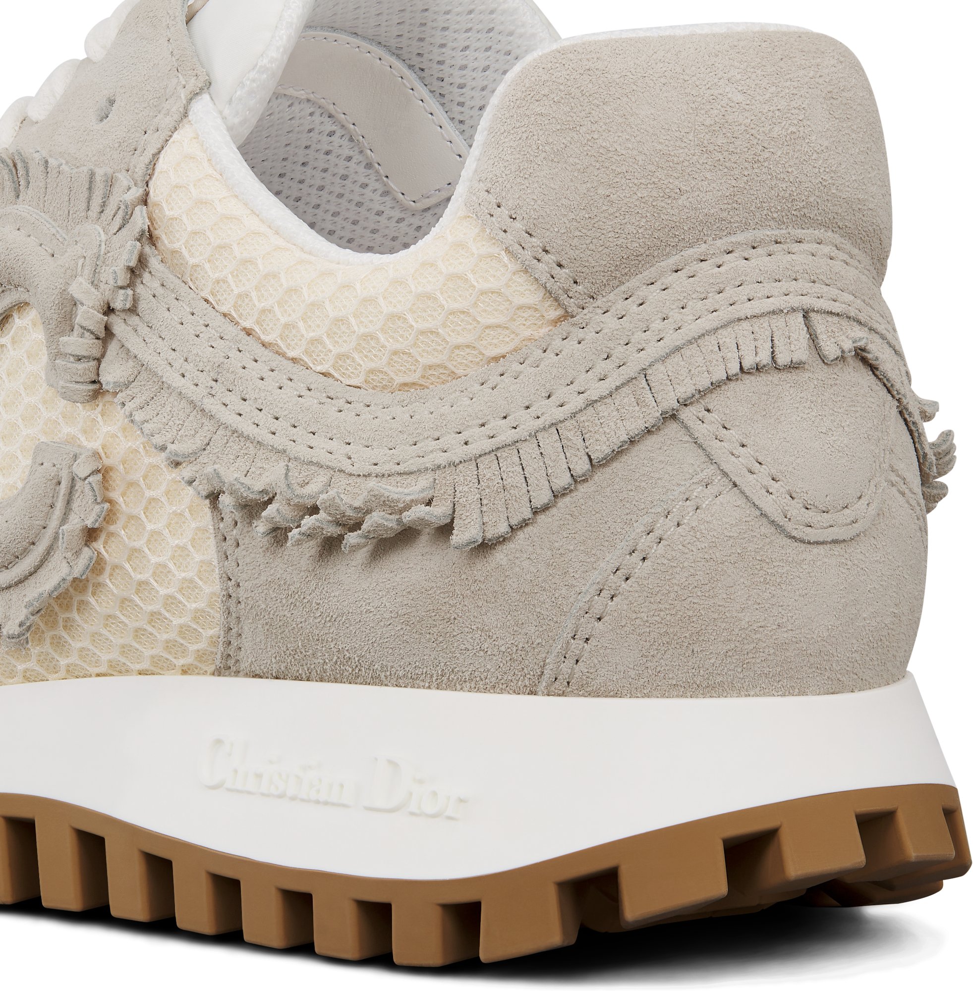 C'est Dior Sneaker In White Suede And Tweed Fabric 989934