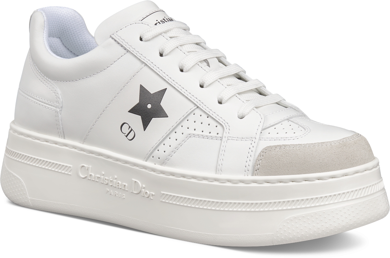 DIOR Star Platform Sneaker White Calfskin And Suede Calfskin Size 39 Women